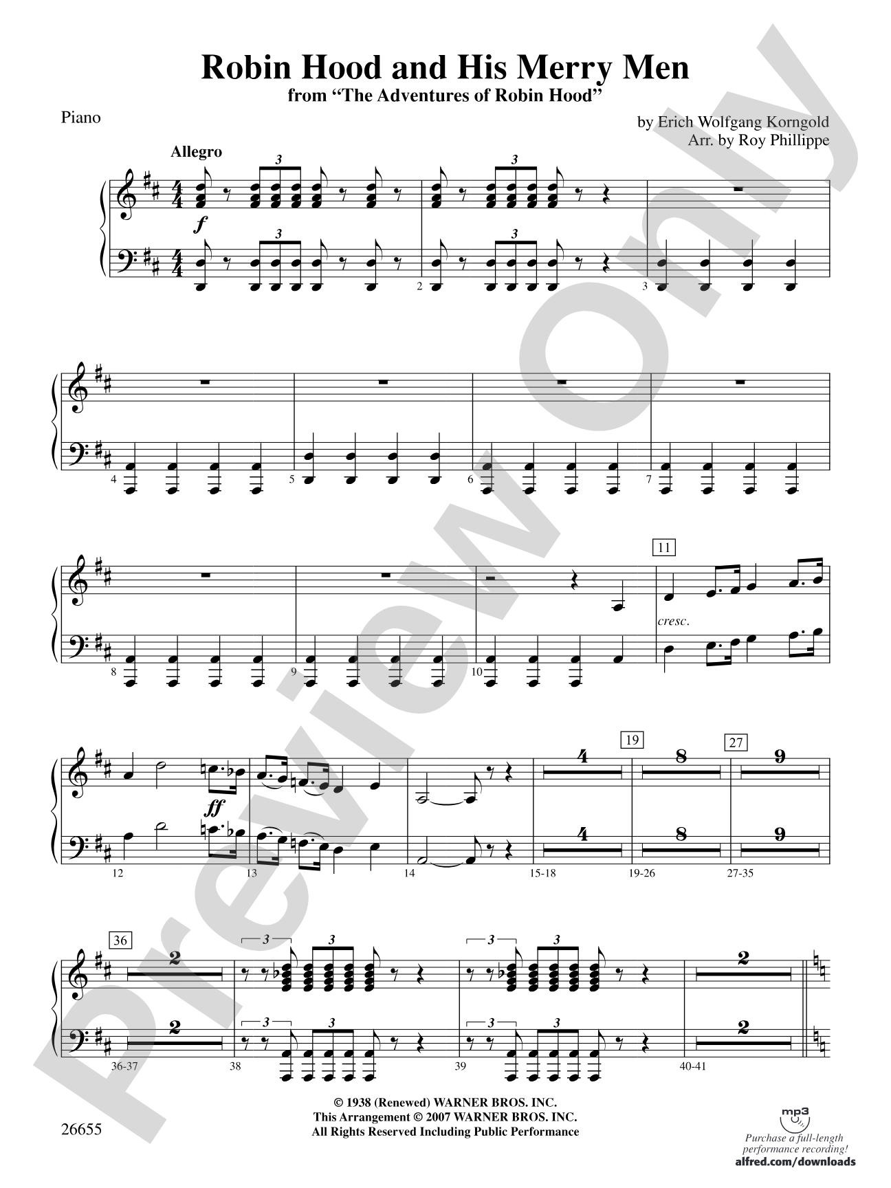 Robin Hood and His Merry Men: Piano Accompaniment