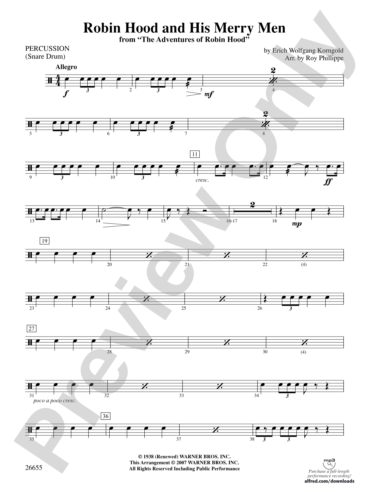 Robin Hood and His Merry Men: 1st Percussion