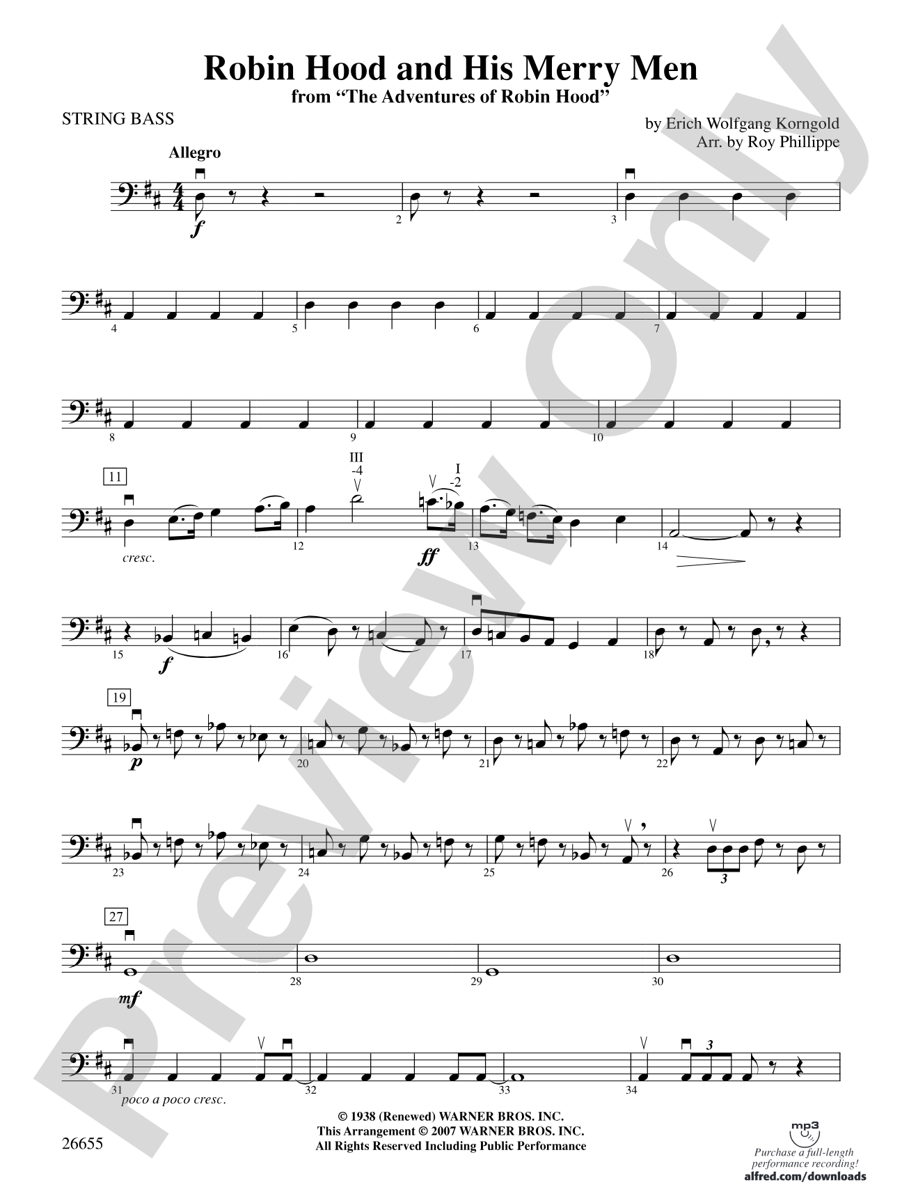 Robin Hood and His Merry Men: String Bass