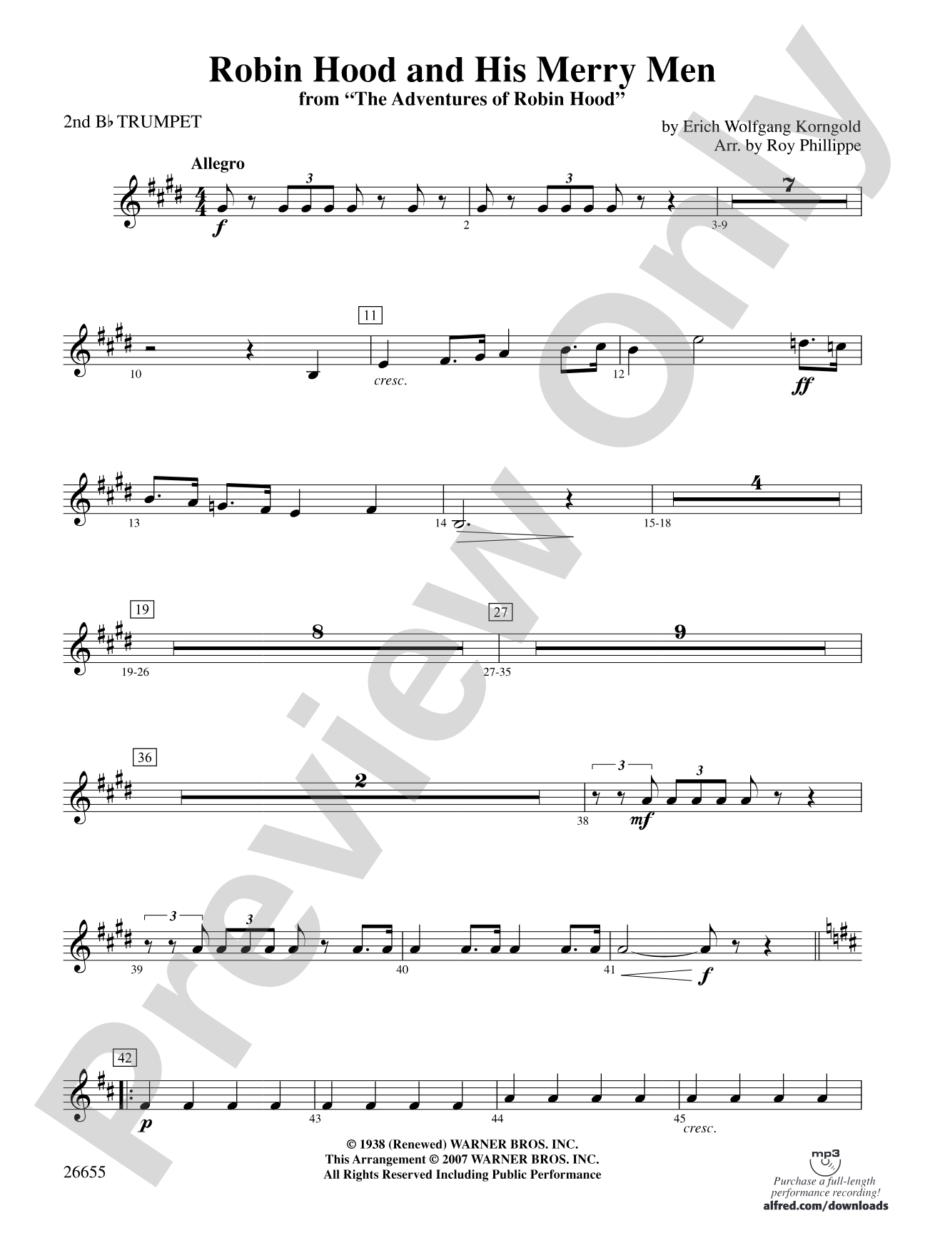 Robin Hood and His Merry Men: 2nd B-flat Trumpet
