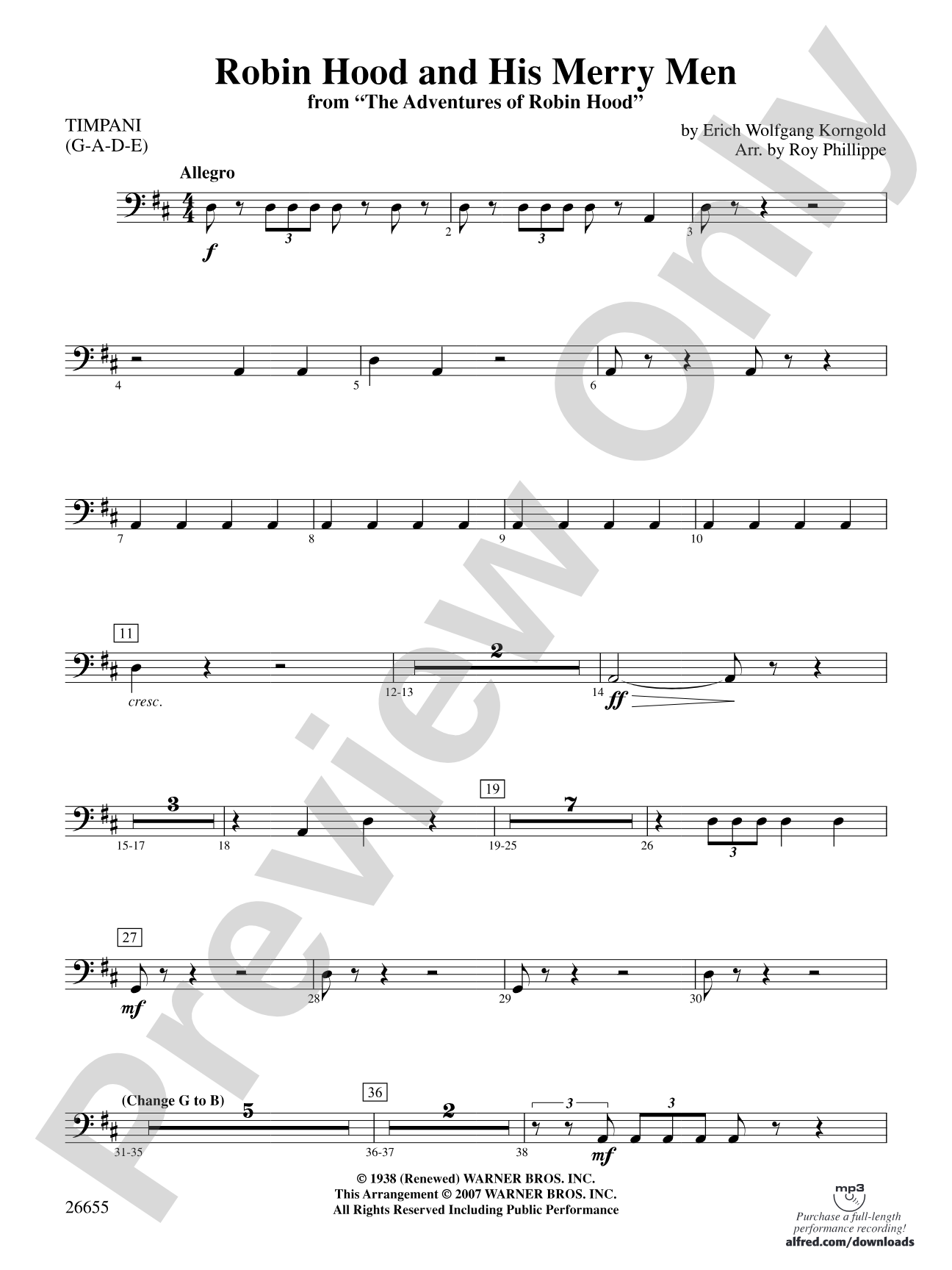 Robin Hood and His Merry Men: Timpani