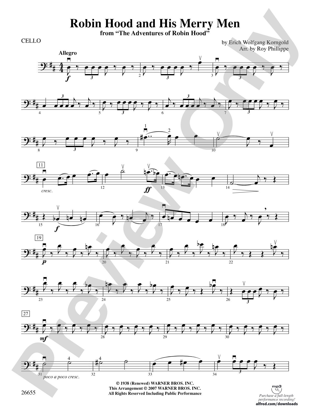 Robin Hood and His Merry Men: Cello