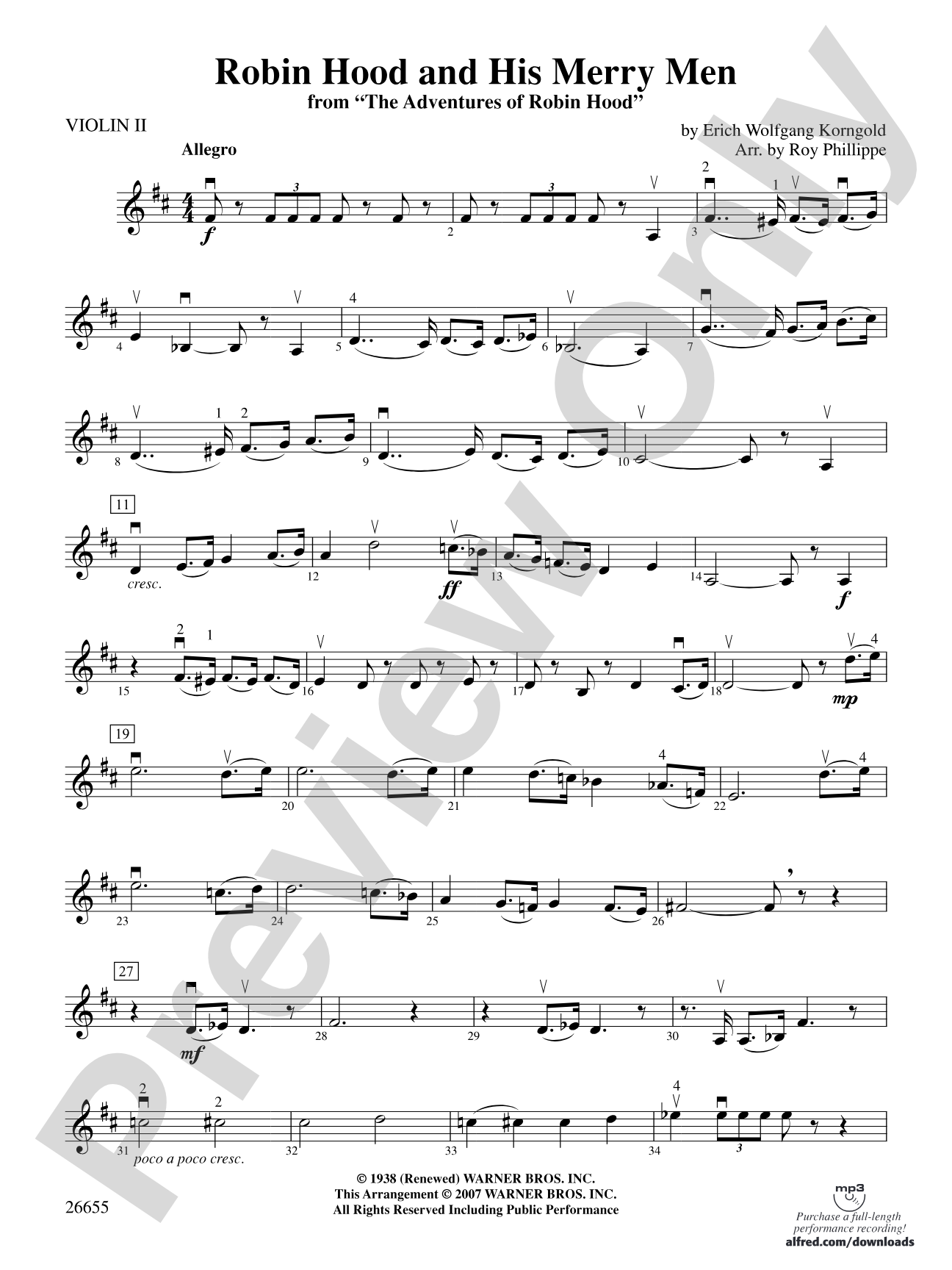 Robin Hood and His Merry Men: 2nd Violin