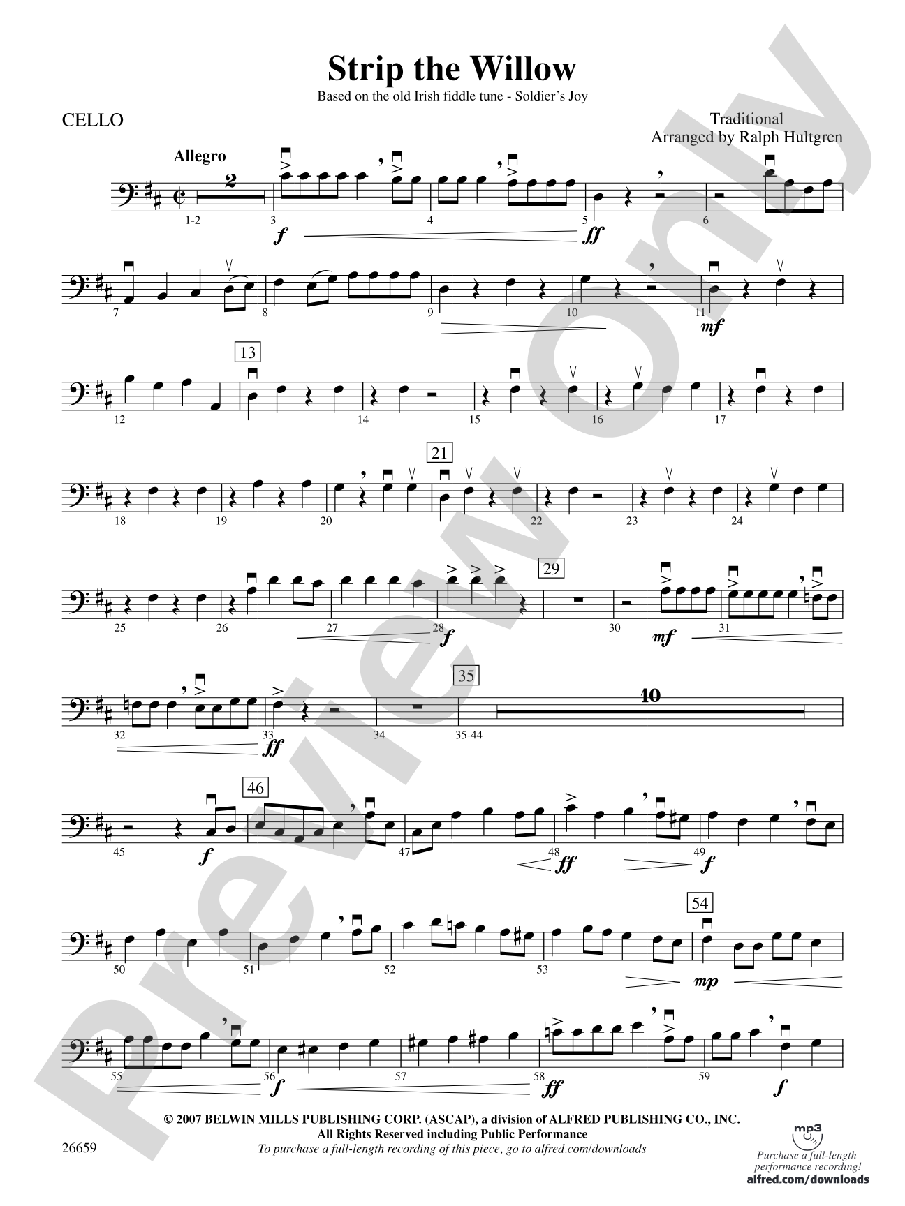 Strip the Willow: Cello