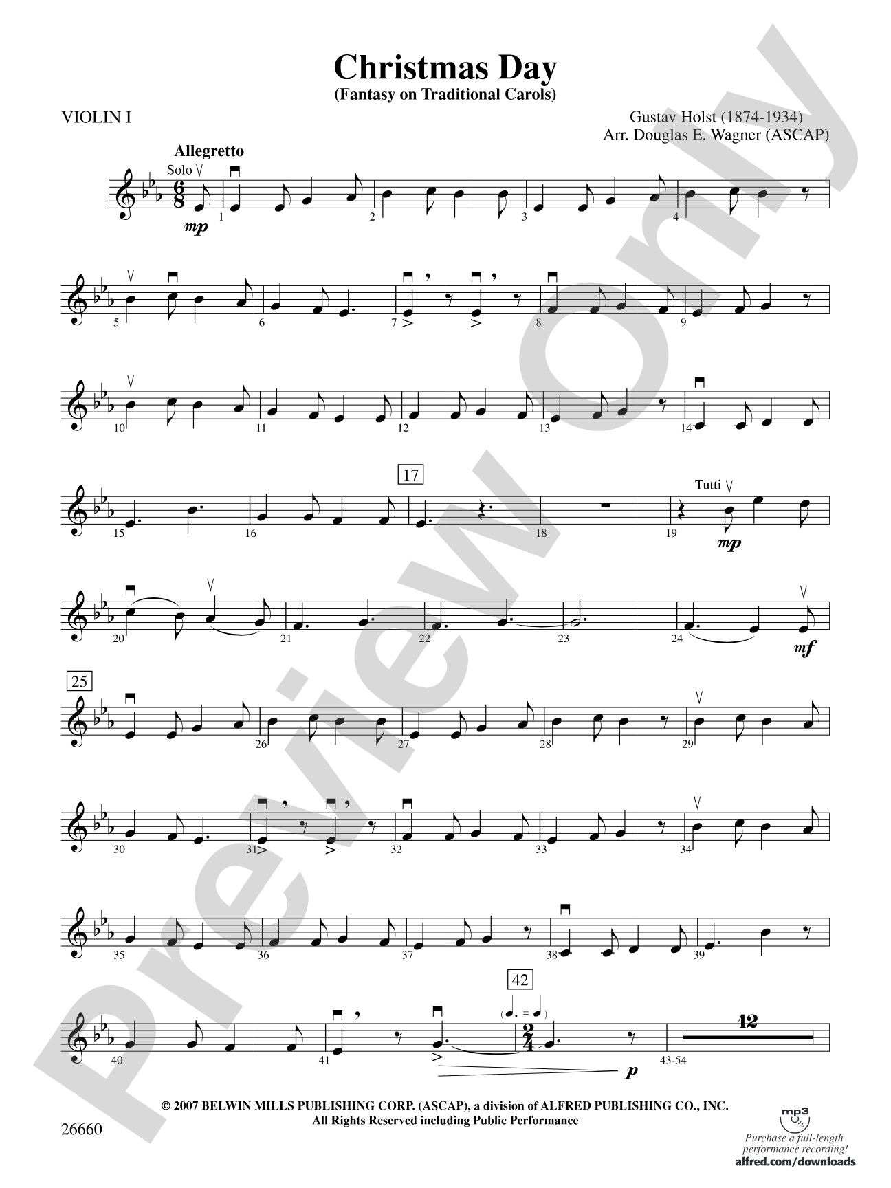 Christmas Day: 1st Violin