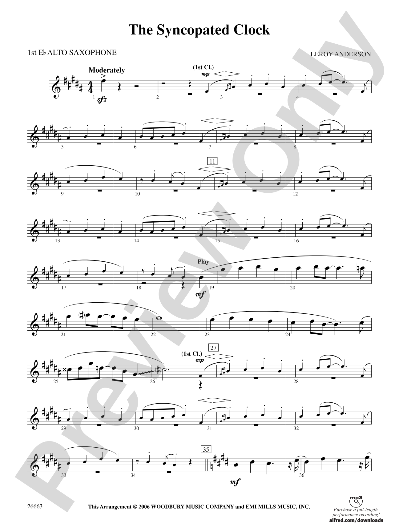 The Syncopated Clock: E-flat Alto Saxophone