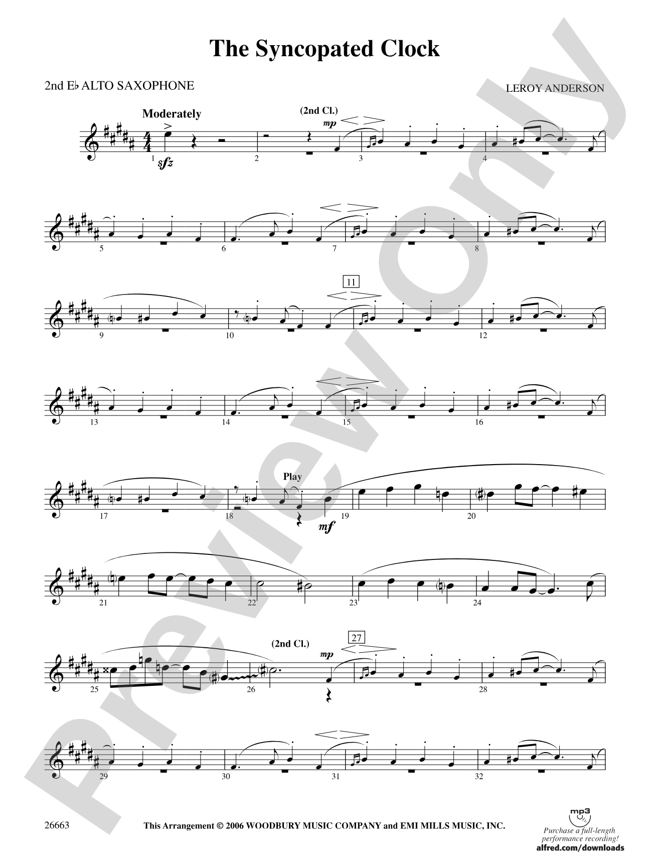 The Syncopated Clock: 2nd E-flat Alto Saxophone