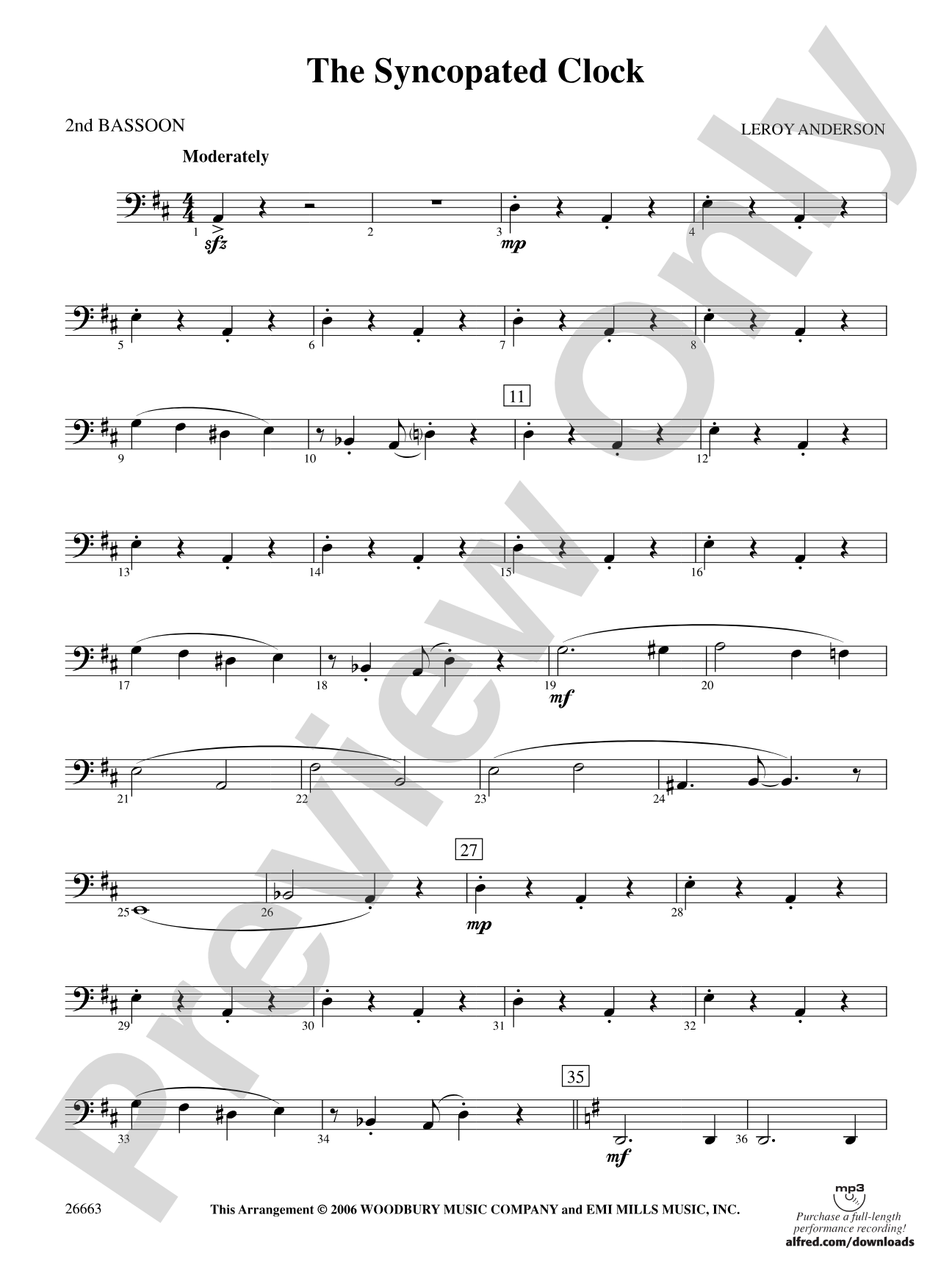The Syncopated Clock: 2nd Bassoon