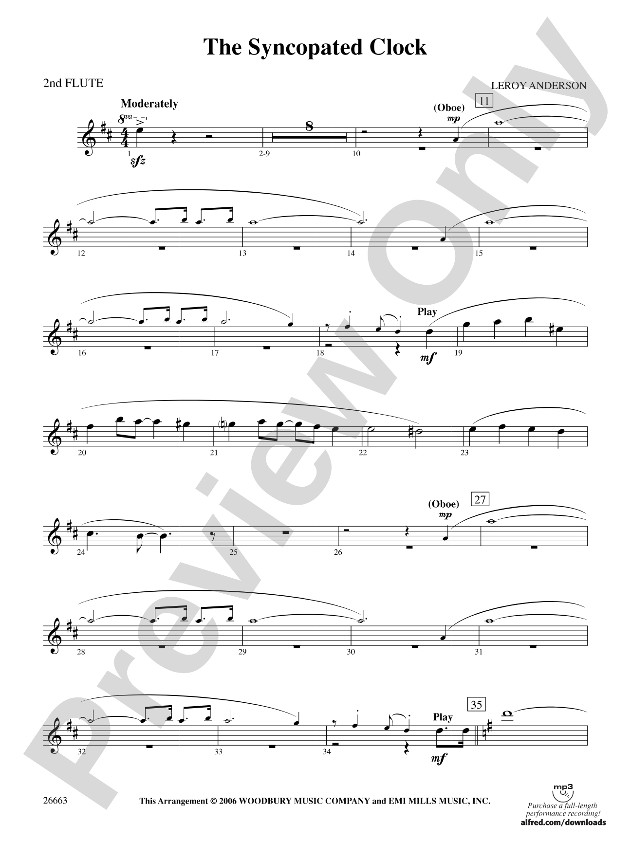The Syncopated Clock: 2nd Flute