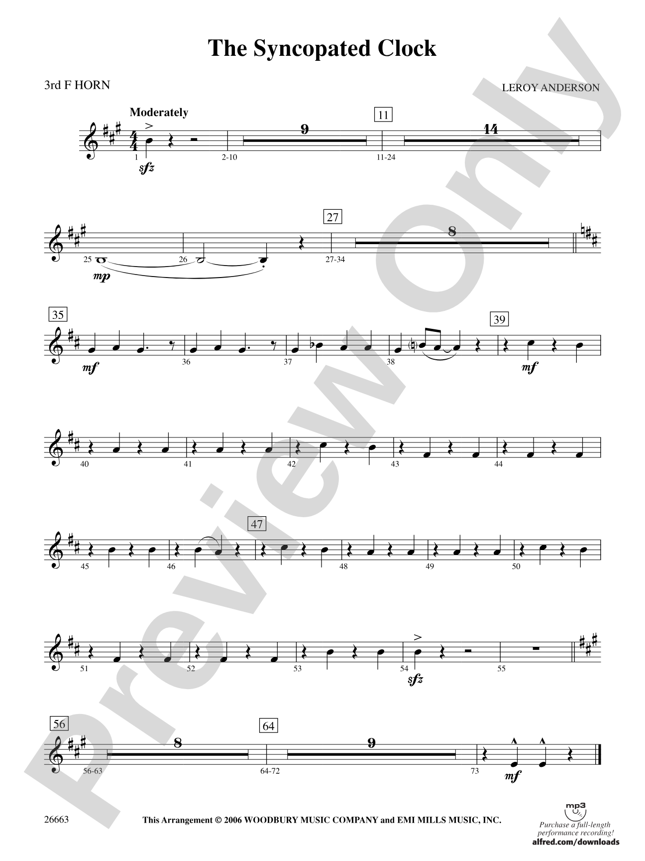 The Syncopated Clock: 3rd F Horn