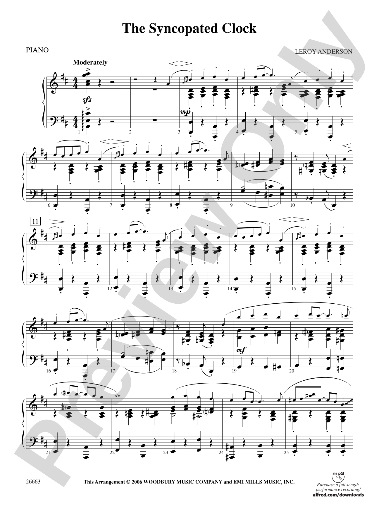 The Syncopated Clock: Piano Accompaniment