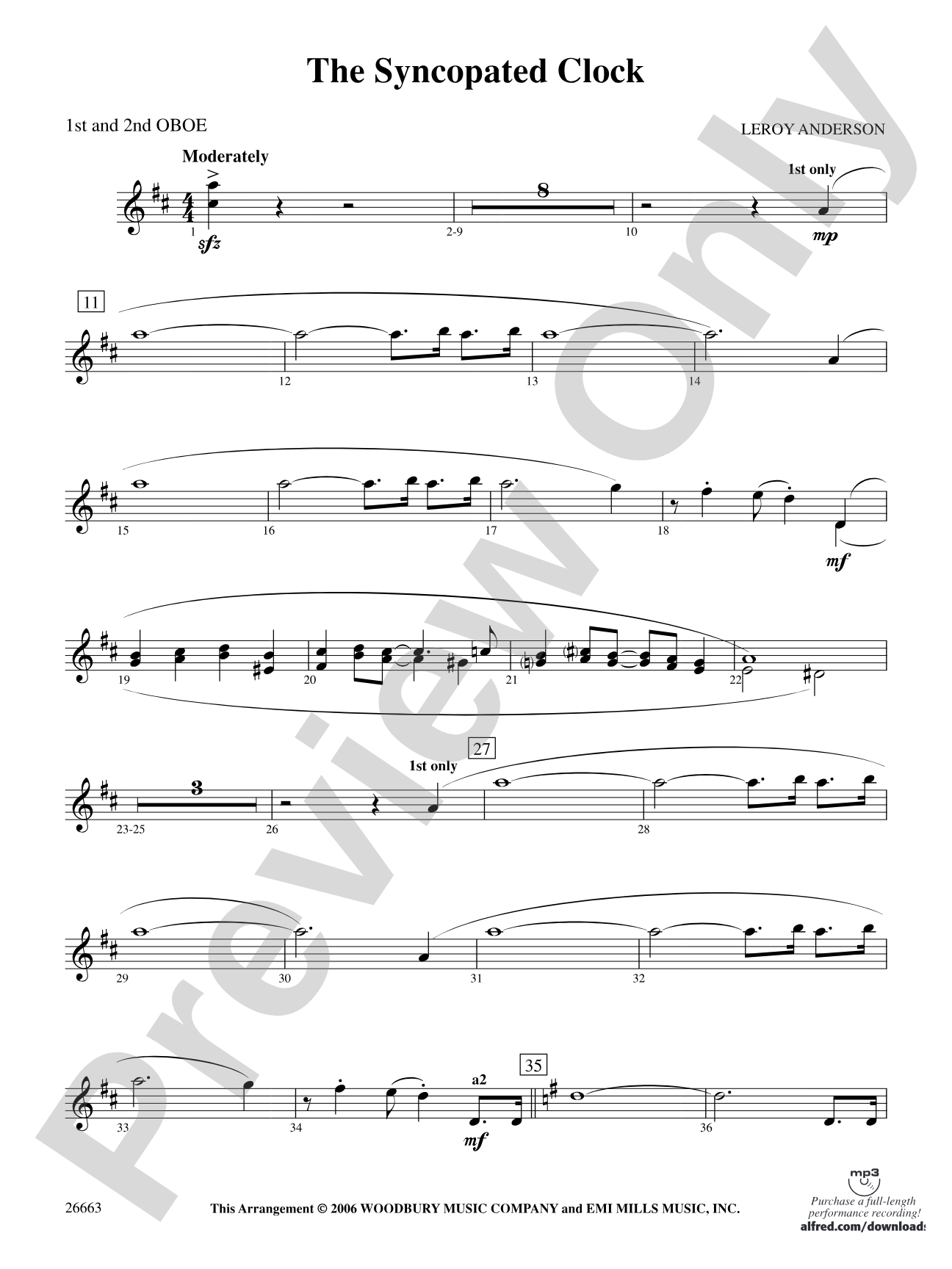 The Syncopated Clock: 1st & 2nd Oboe