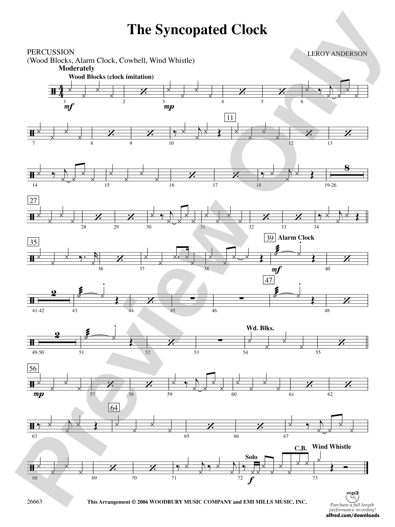 The Syncopated Clock: 1st Percussion