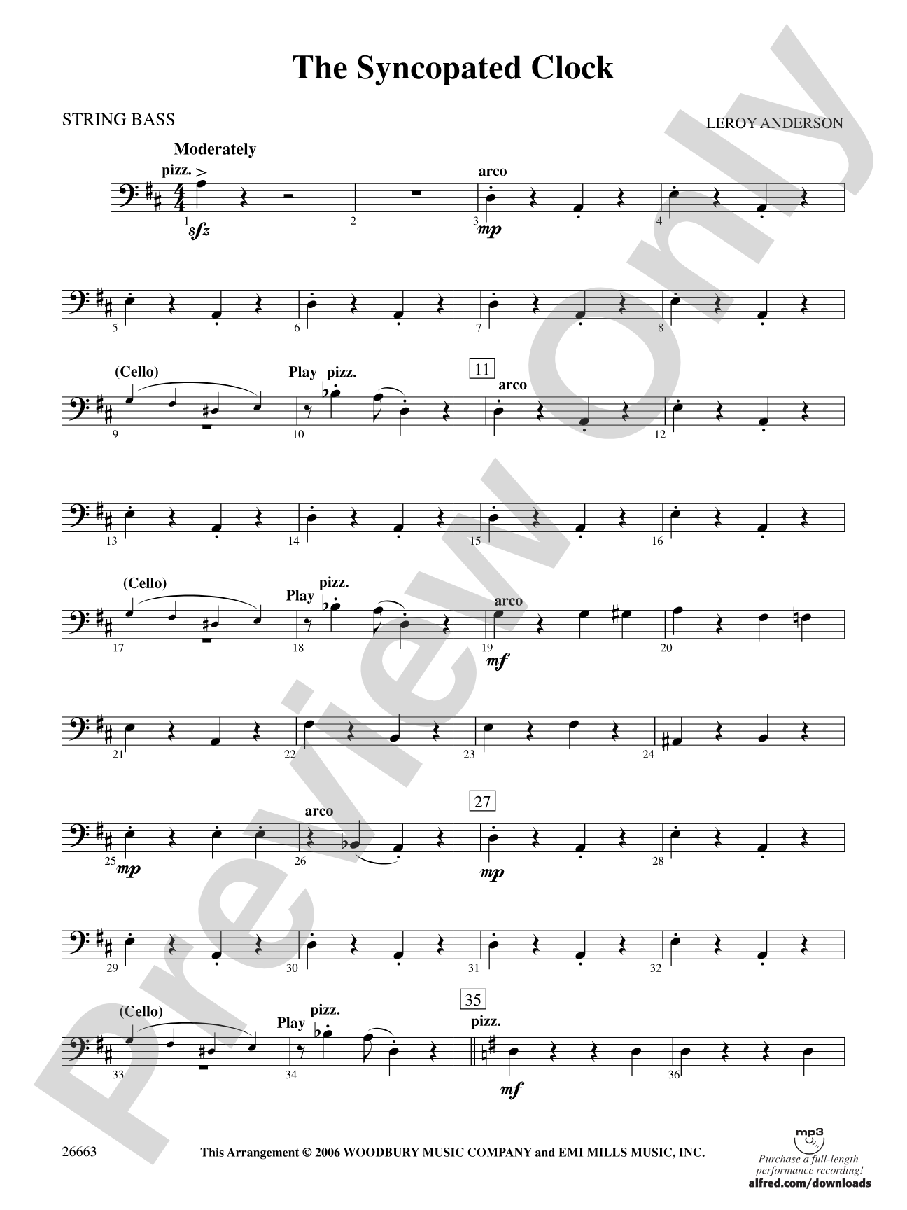 The Syncopated Clock: String Bass