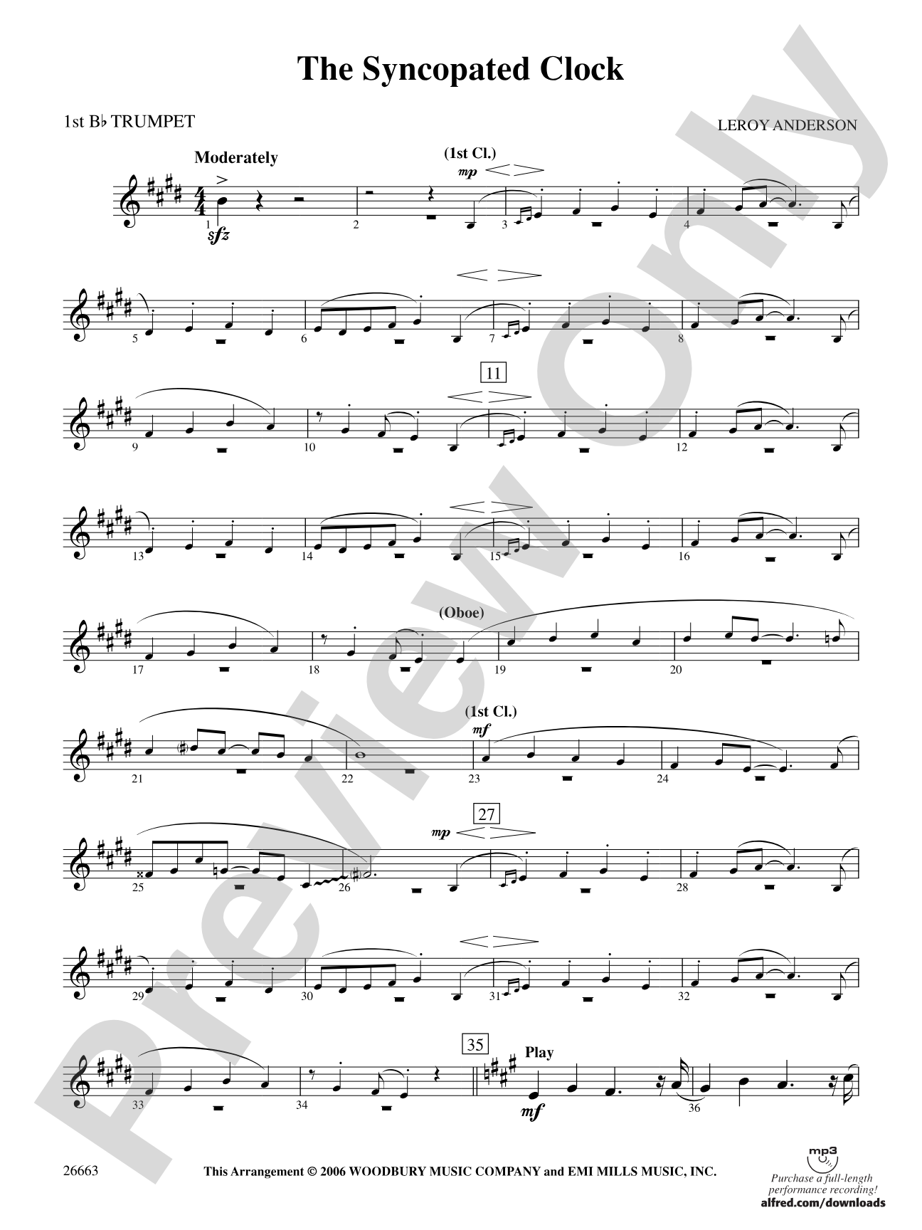 The Syncopated Clock: 1st B-flat Trumpet