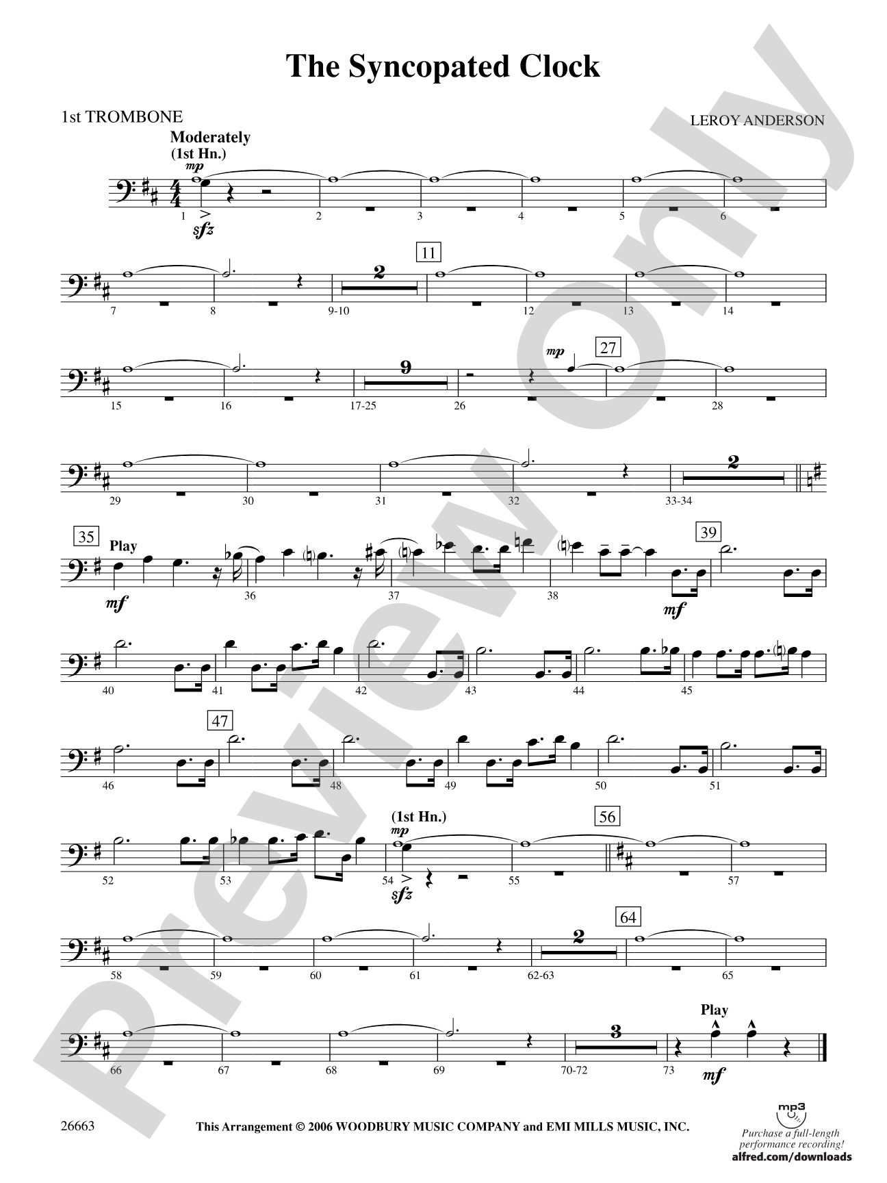 The Syncopated Clock: 1st Trombone