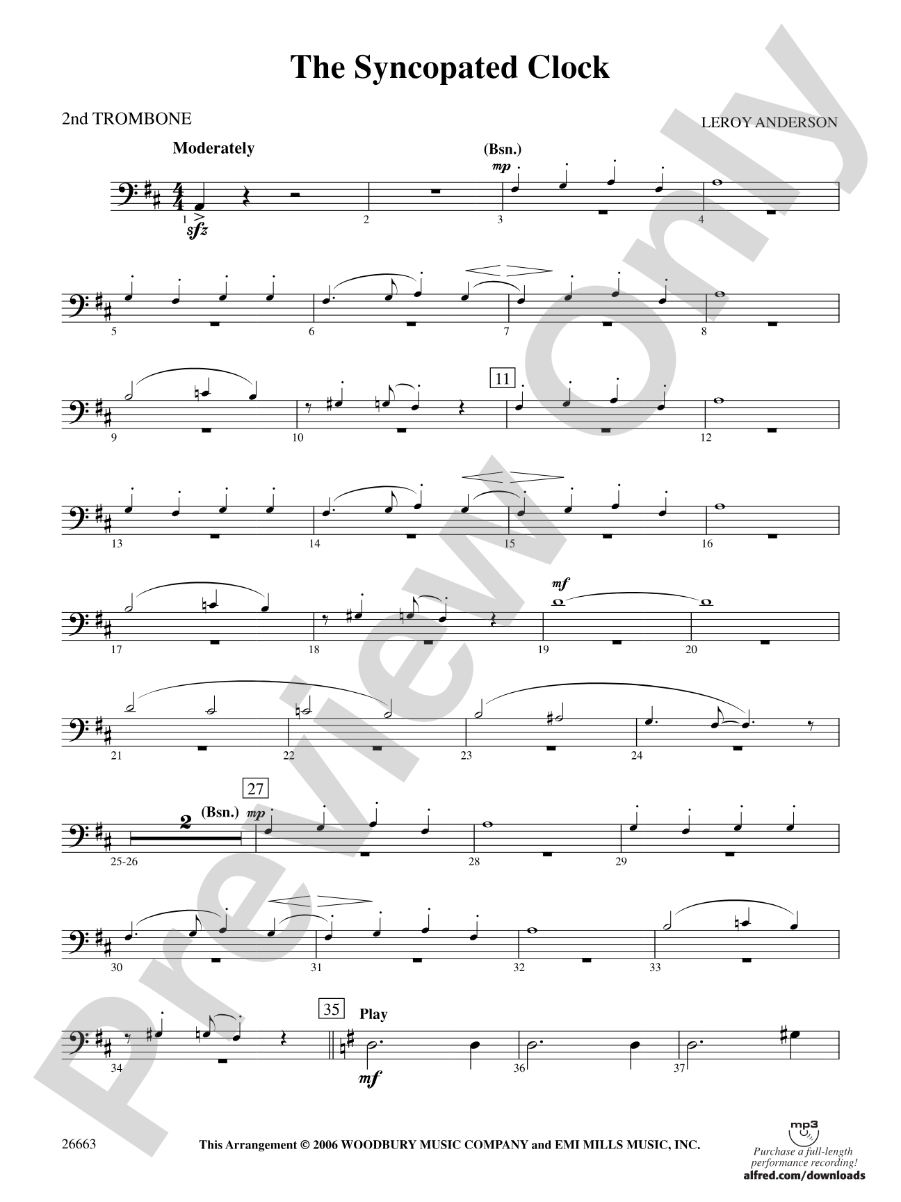 The Syncopated Clock: 2nd Trombone