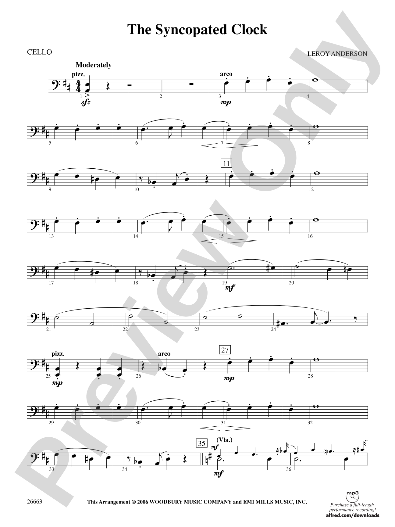The Syncopated Clock: Cello