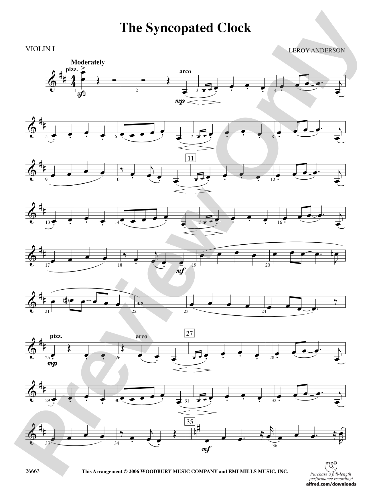 The Syncopated Clock: 1st Violin