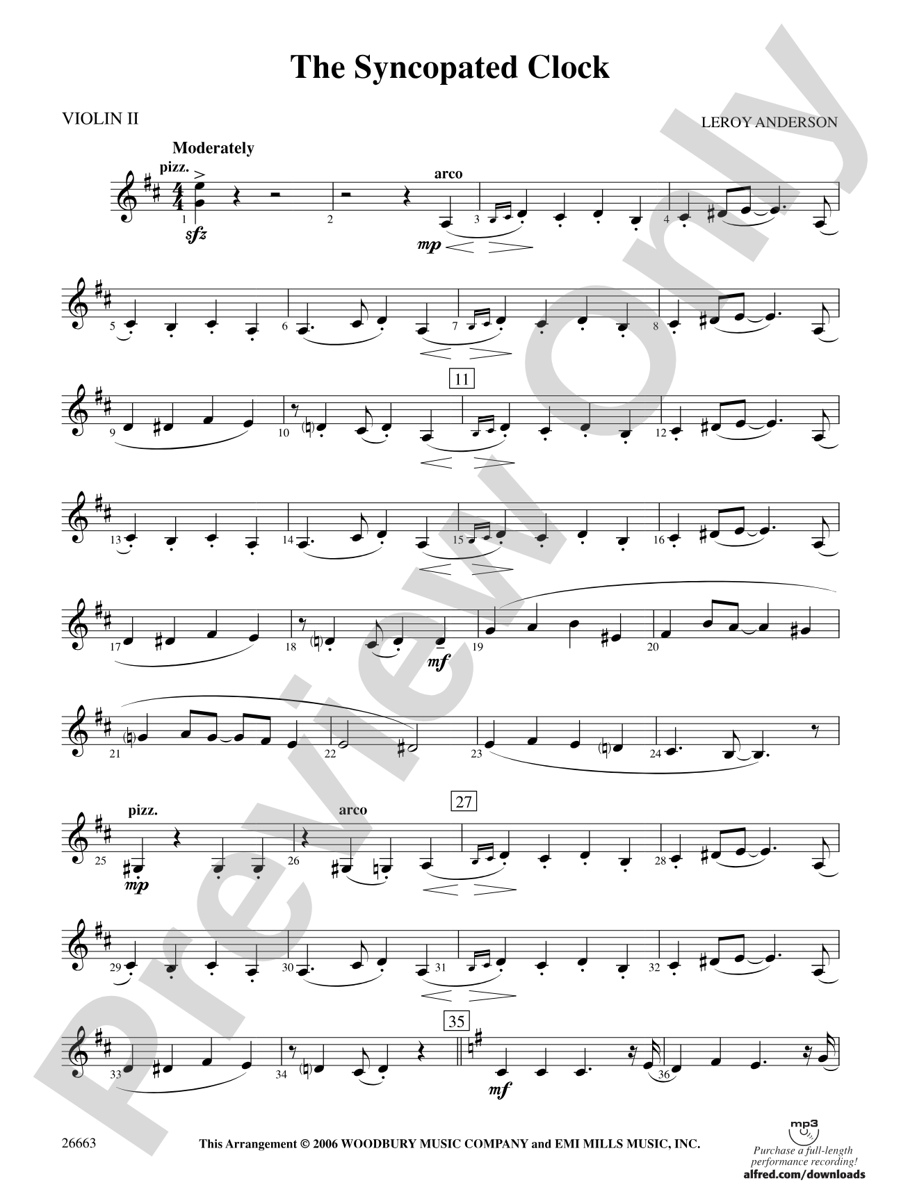 The Syncopated Clock: 2nd Violin