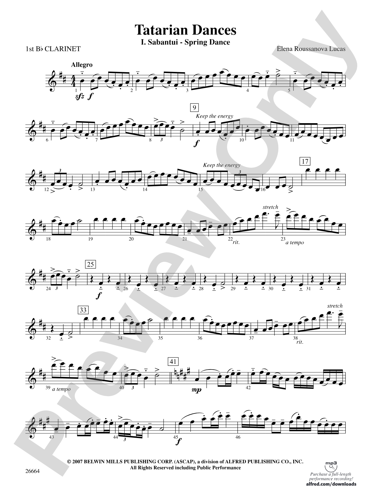 Tatarian Dances: 1st B-flat Clarinet
