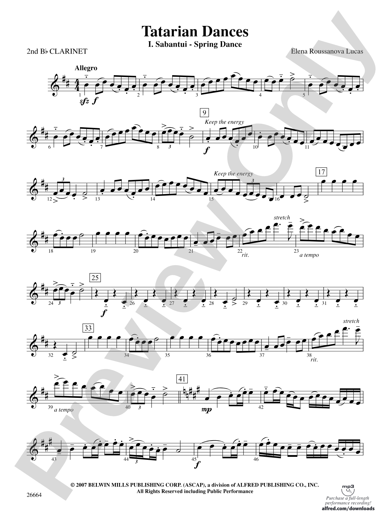Tatarian Dances: 2nd B-flat Clarinet