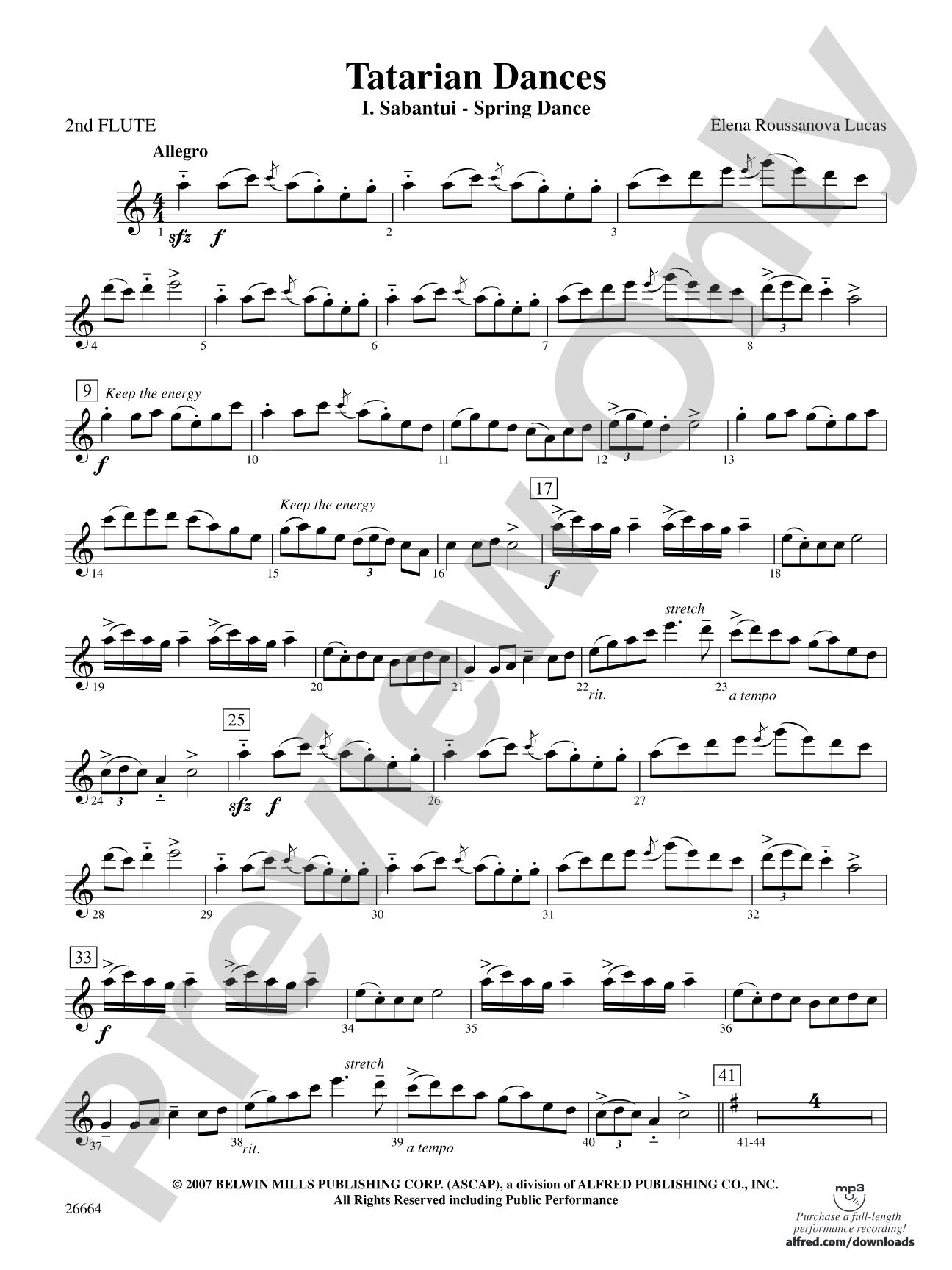 Tatarian Dances: 2nd Flute