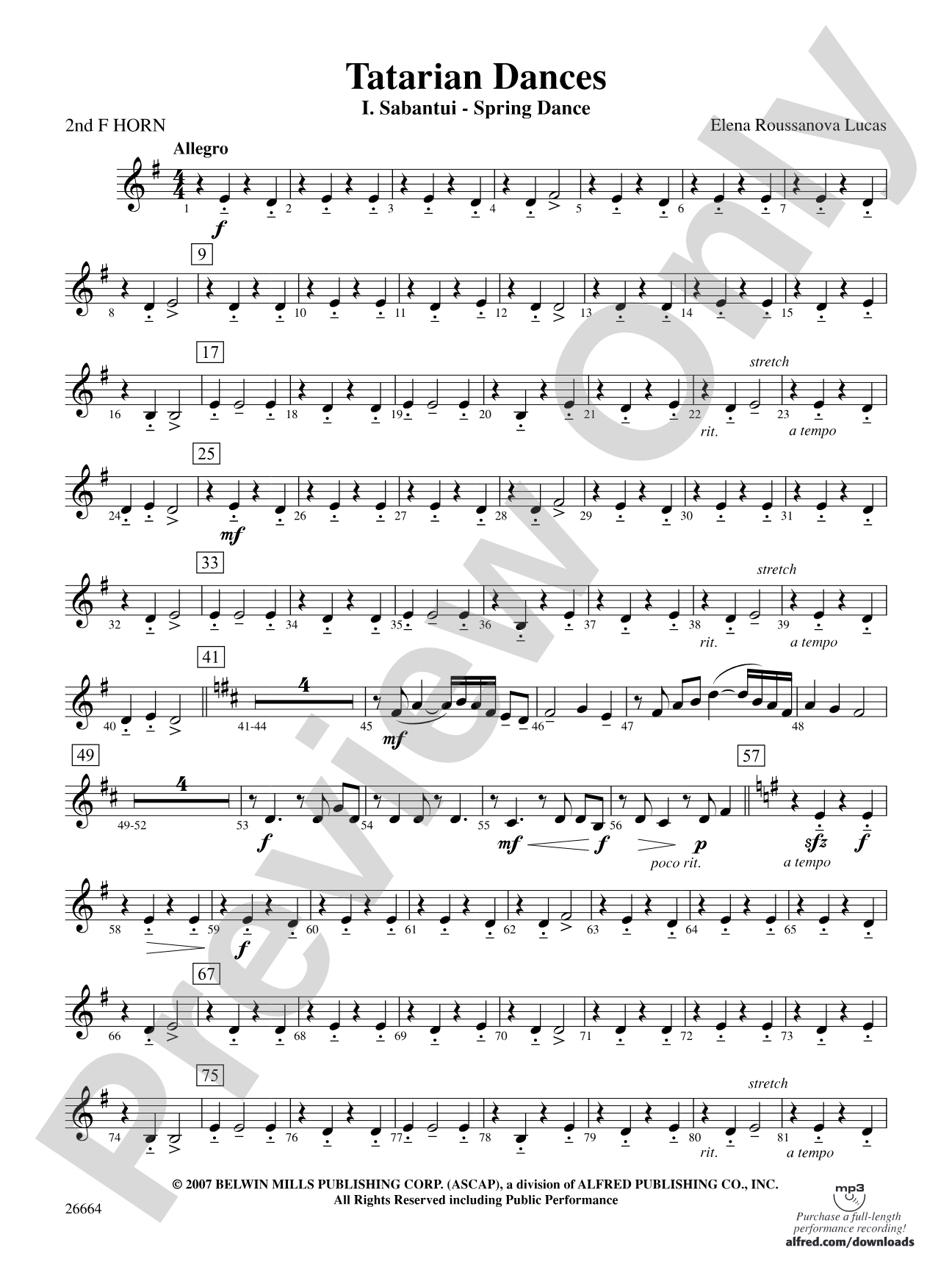 Tatarian Dances: 2nd F Horn