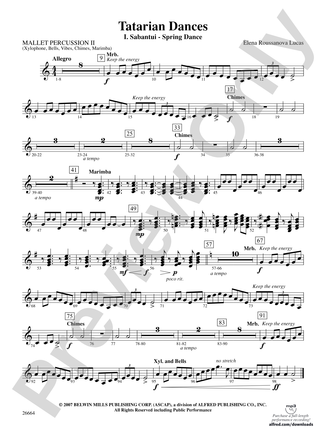 Tatarian Dances: 2nd Mallet Percussion
