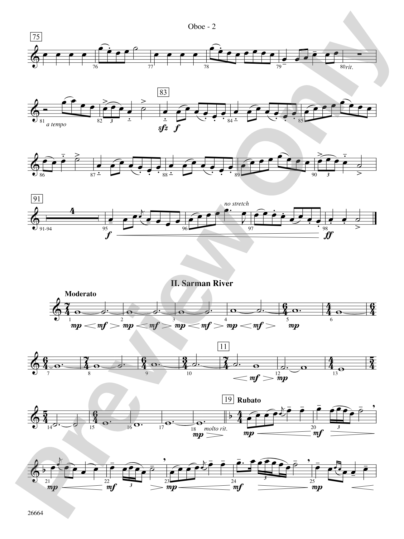 Tatarian Dances: Oboe