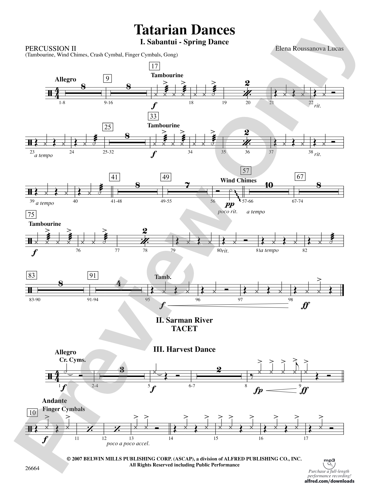 Tatarian Dances: 2nd Percussion