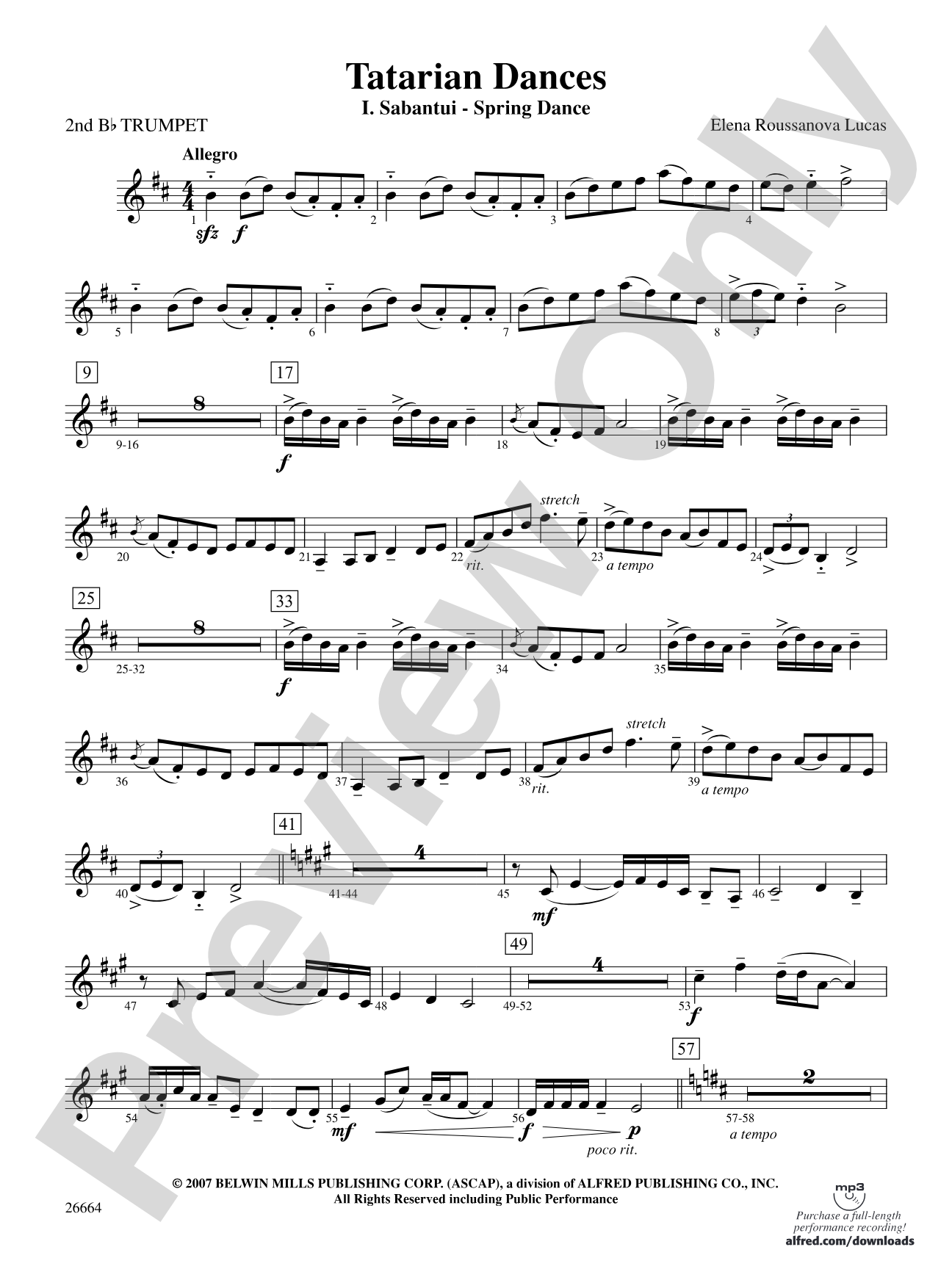 Tatarian Dances: 2nd B-flat Trumpet