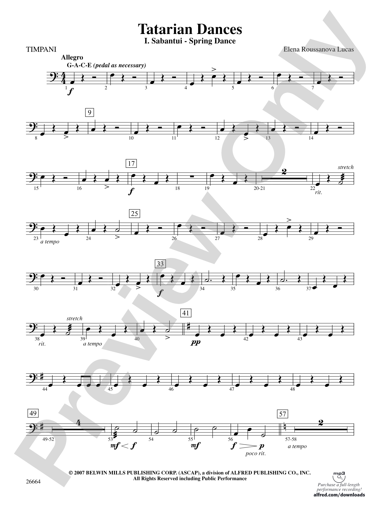Tatarian Dances: Timpani