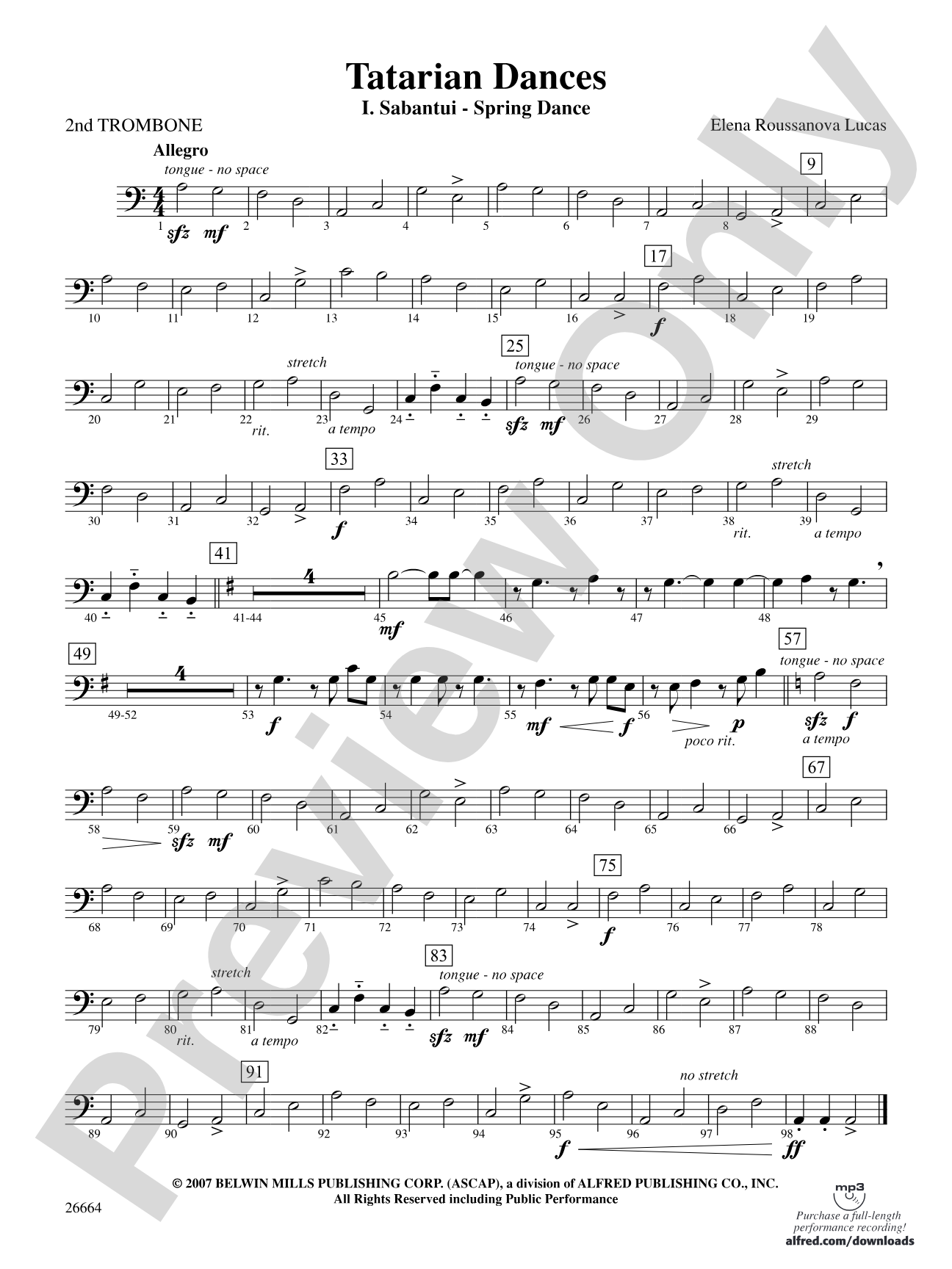 Tatarian Dances: 2nd Trombone