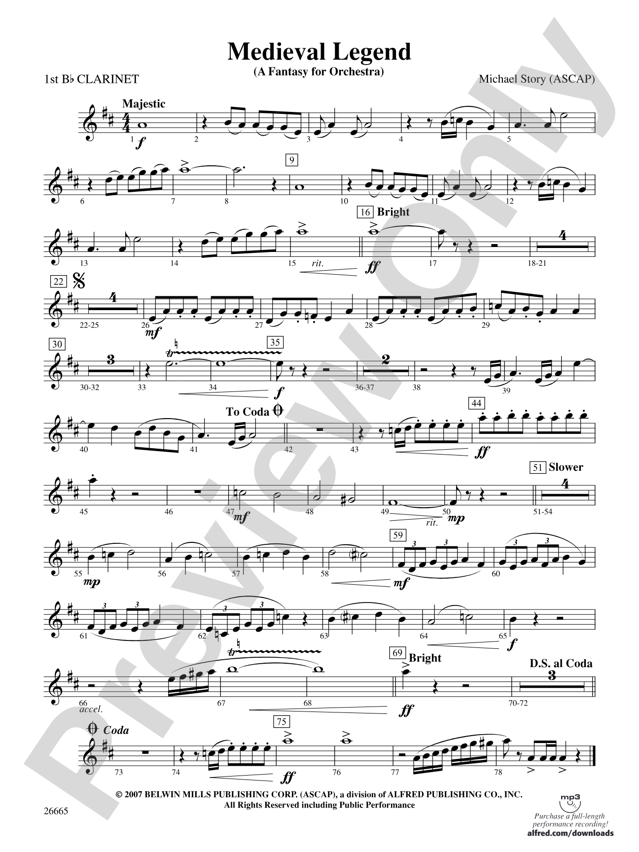 Medieval Legend: 1st B-flat Clarinet