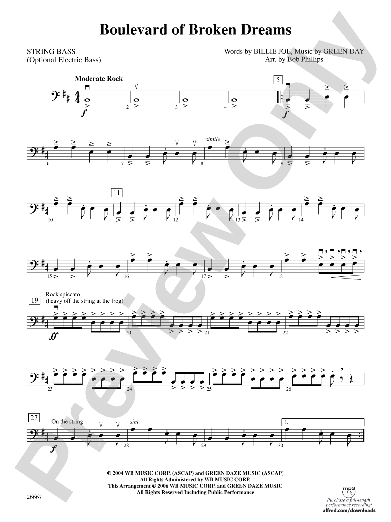 Boulevard of Broken Dreams: String Bass