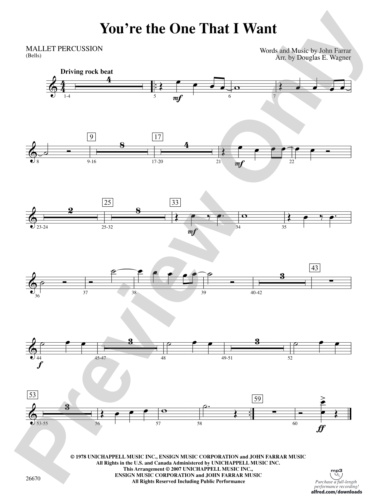 You're the One That I Want (from Grease): Mallets