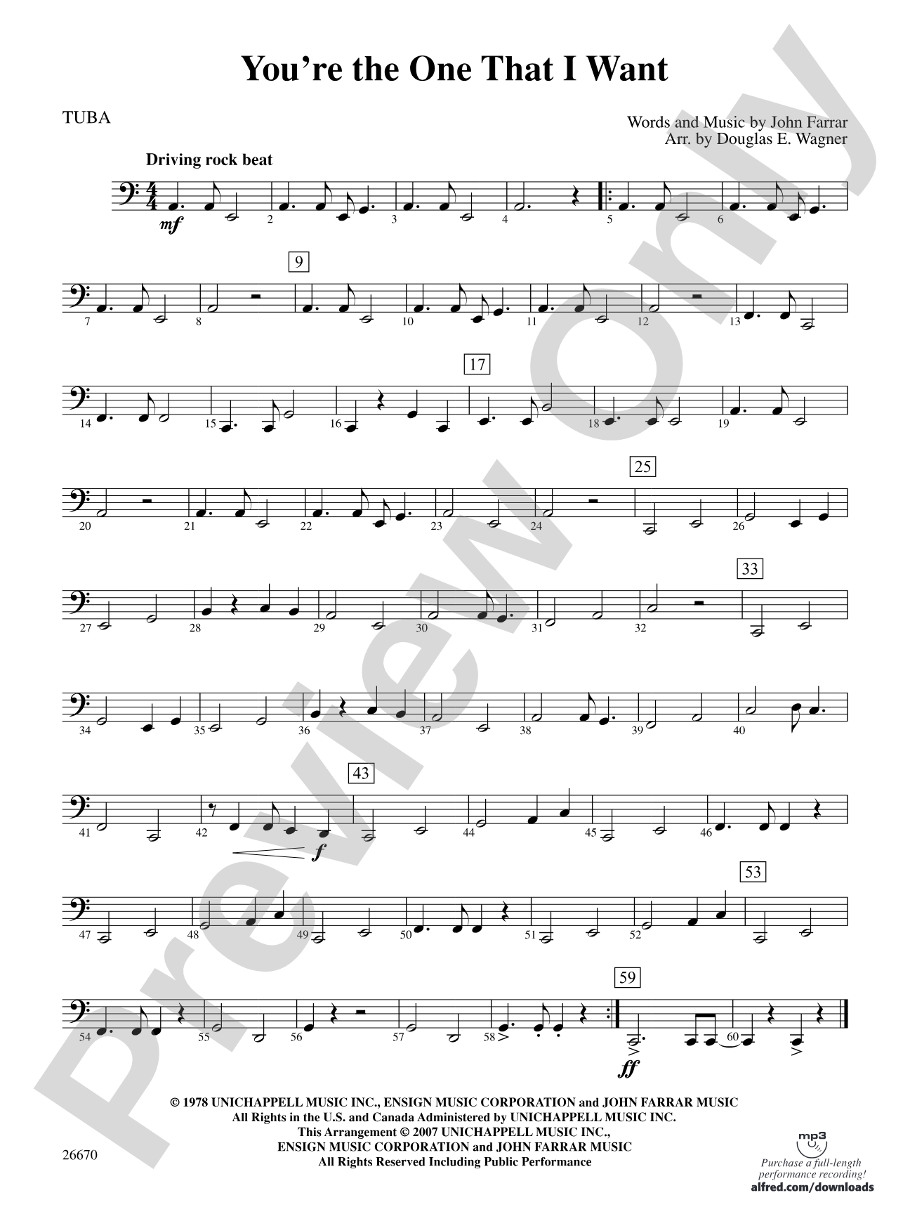 You're the One That I Want (from Grease): Tuba