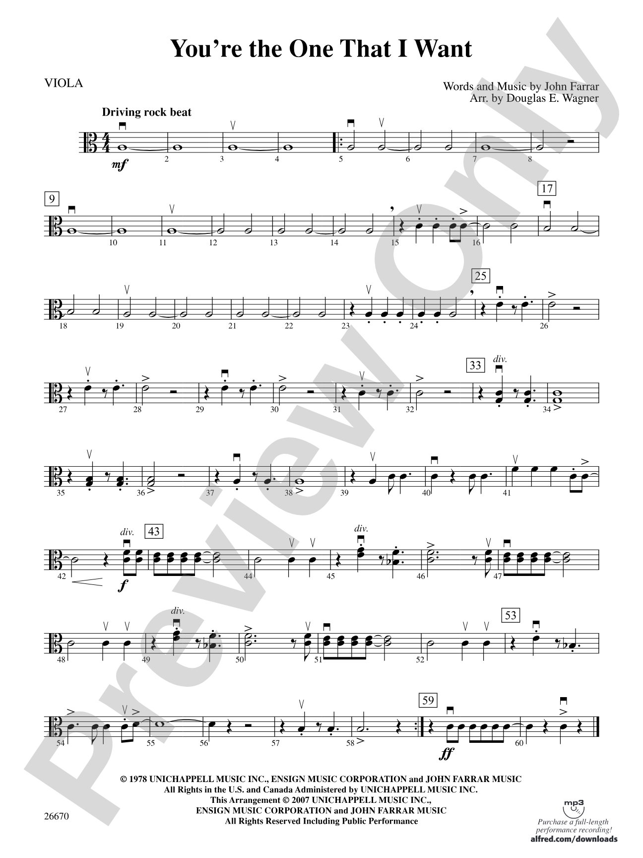 You're the One That I Want (from Grease): Viola