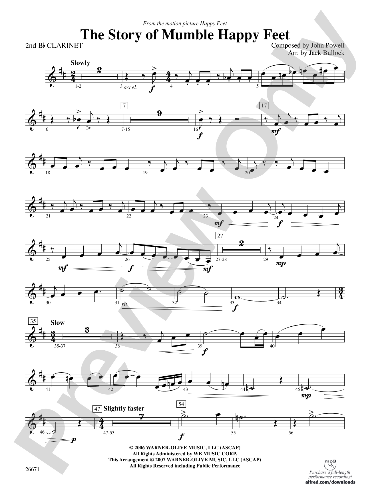 The Story of Mumble Happy Feet: 2nd B-flat Clarinet