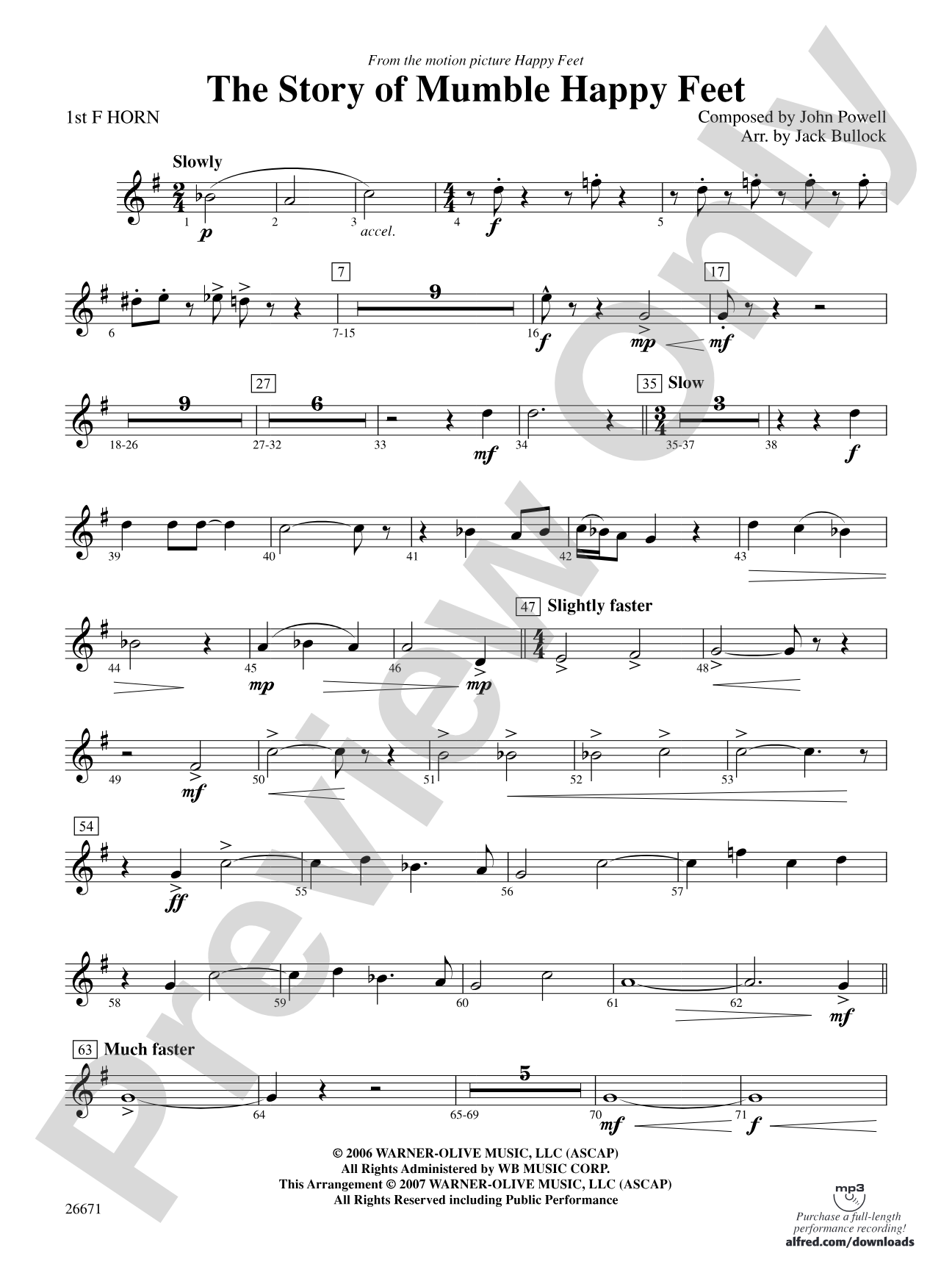 The Story of Mumble Happy Feet: 1st F Horn