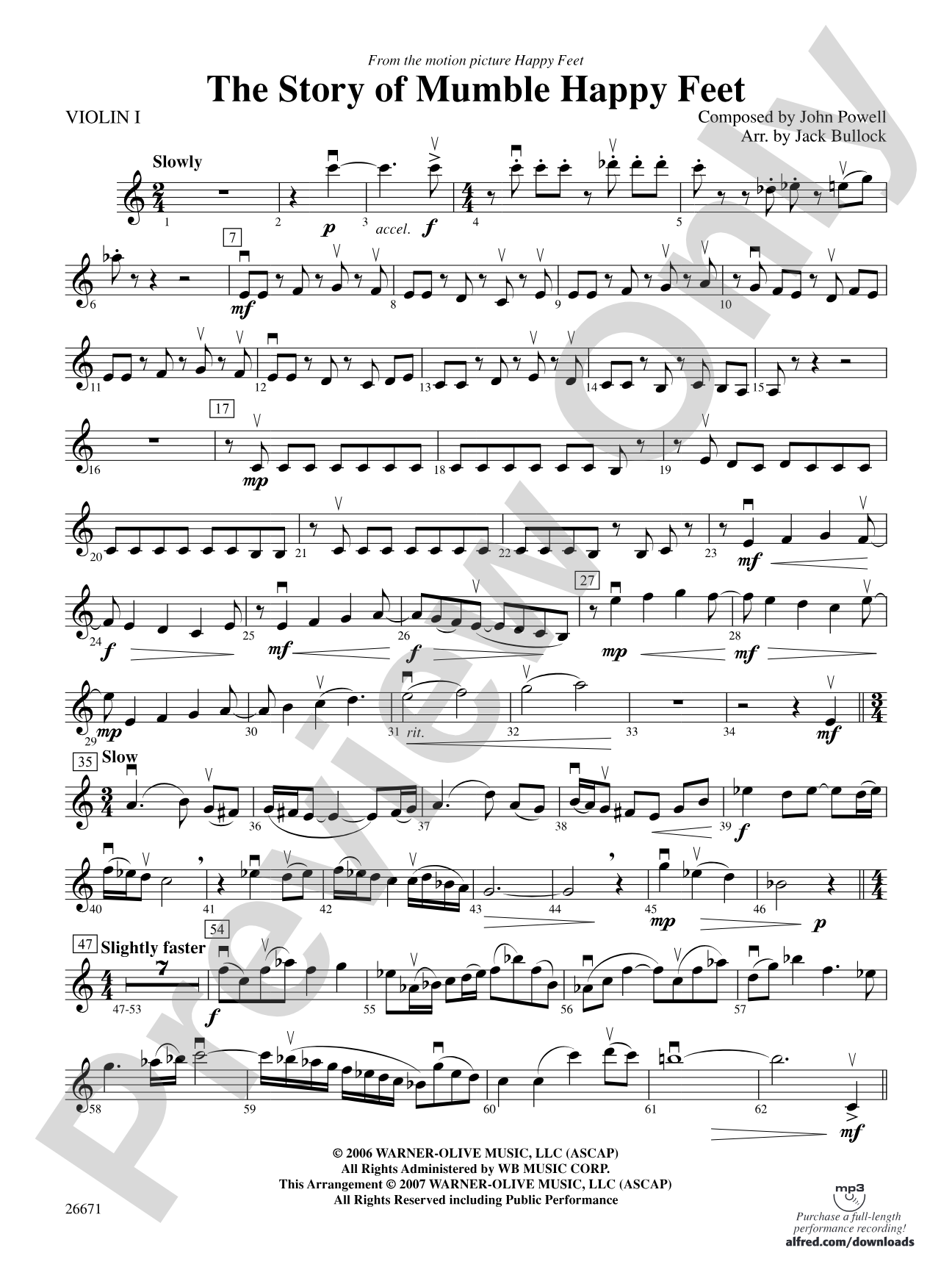The Story of Mumble Happy Feet: 1st Violin