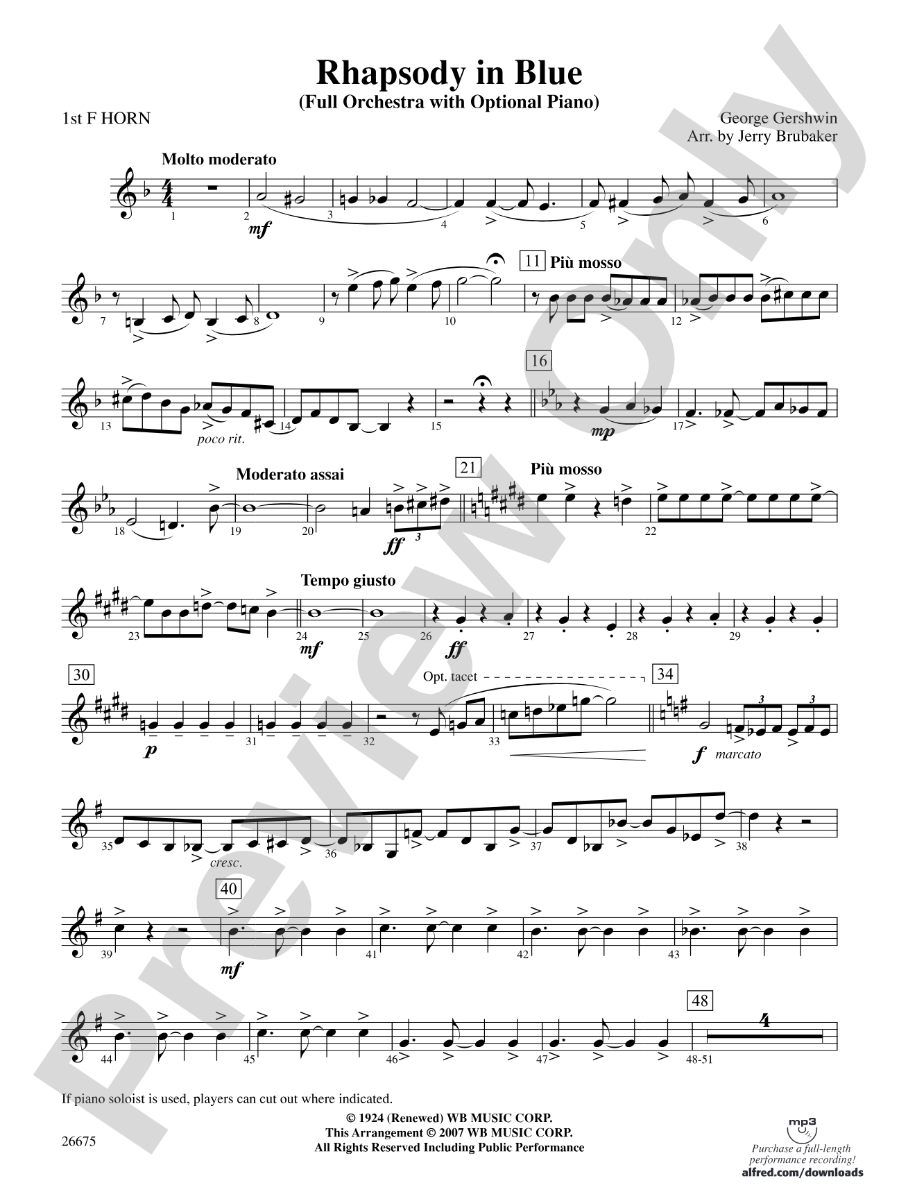 Rhapsody in Blue: 1st F Horn