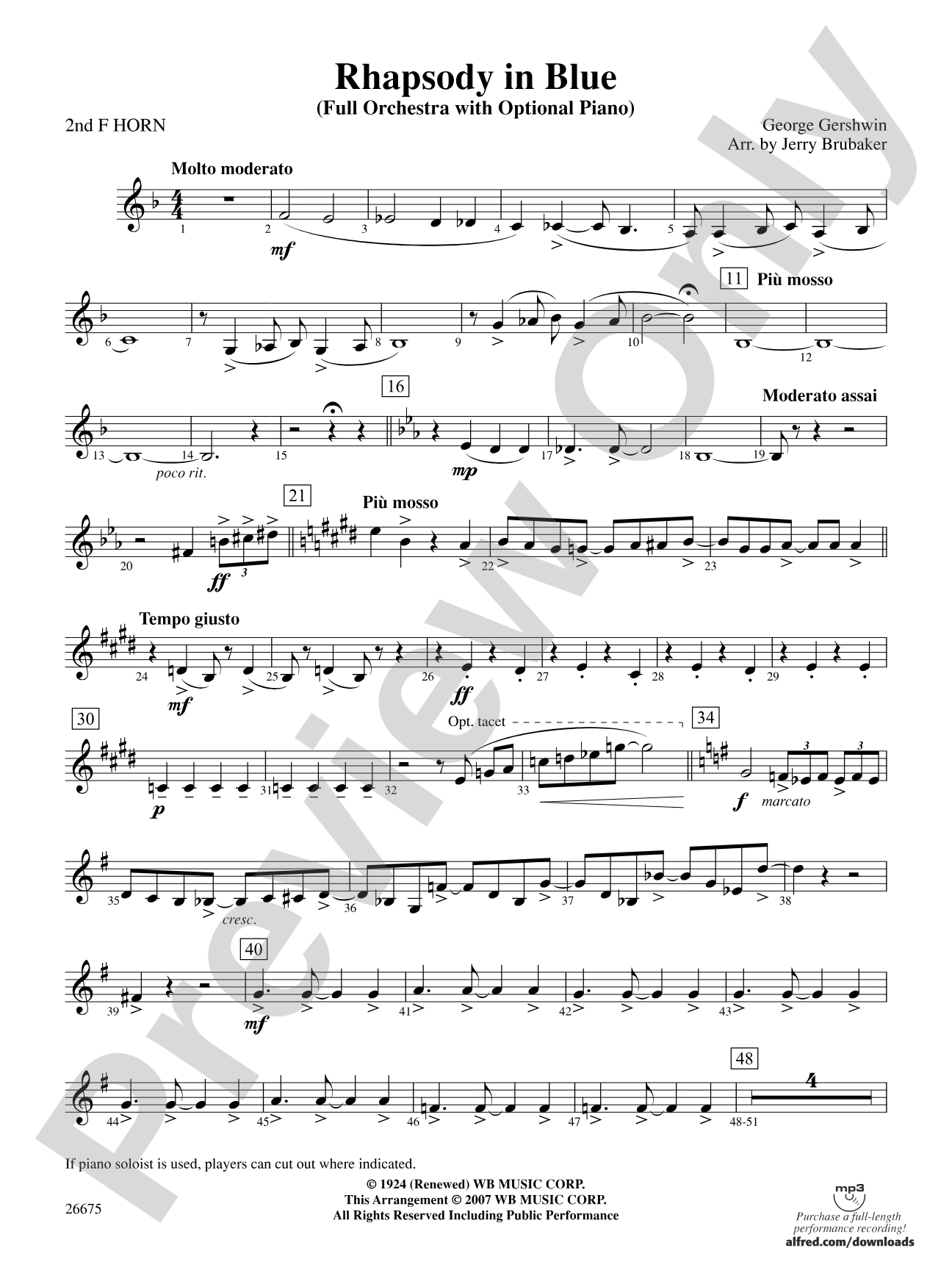 Rhapsody in Blue: 2nd F Horn