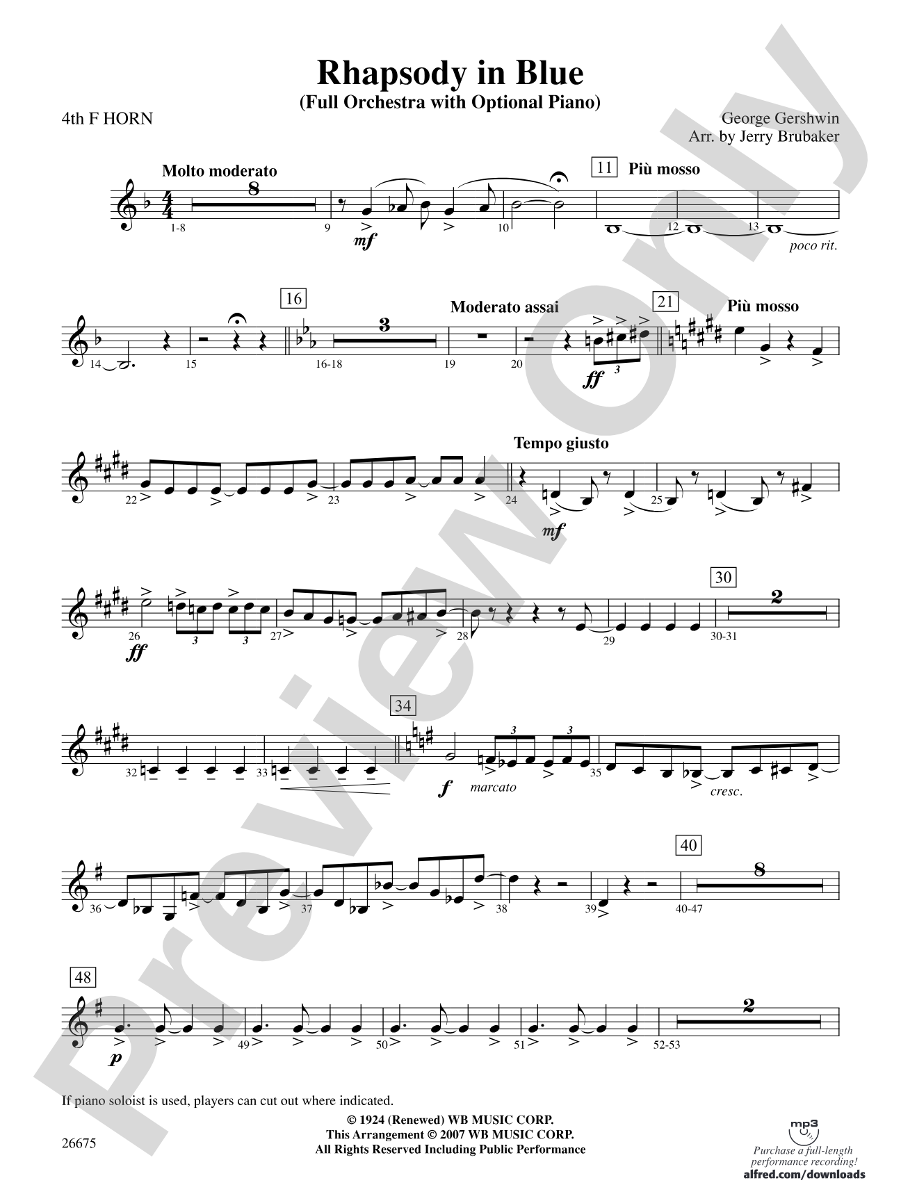 Rhapsody in Blue: 4th F Horn
