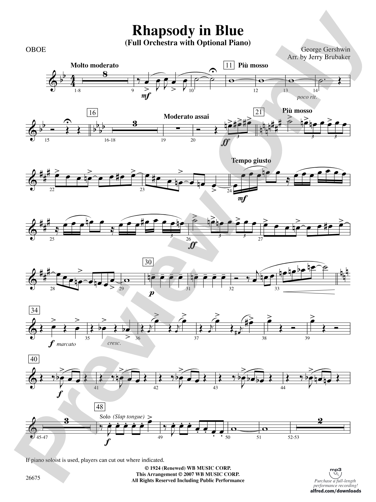 Rhapsody in Blue: Oboe