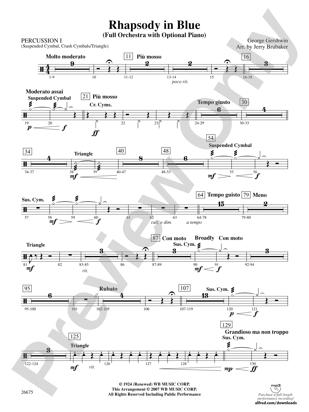 Rhapsody in Blue: 1st Percussion