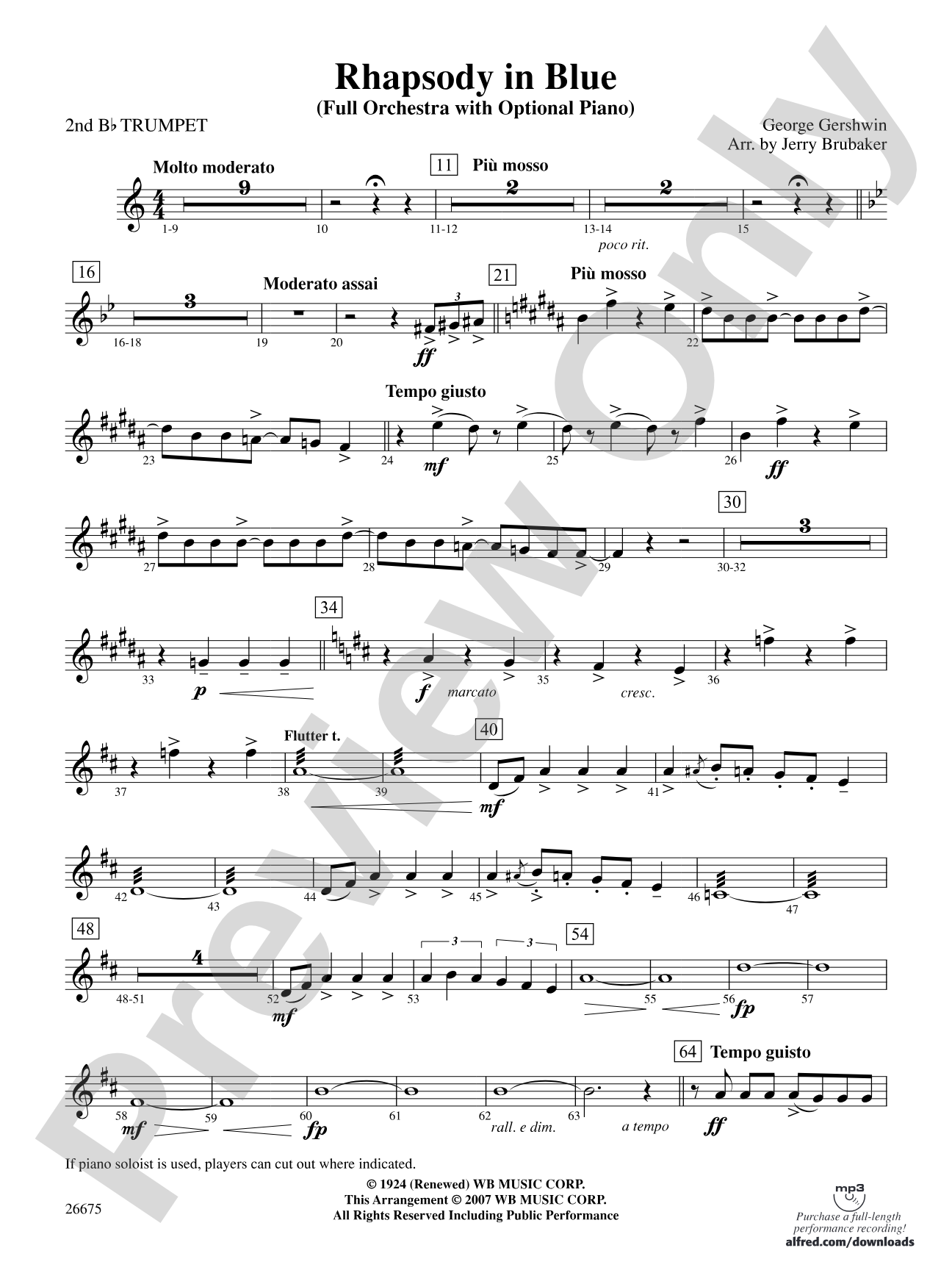 Rhapsody in Blue: 2nd B-flat Trumpet
