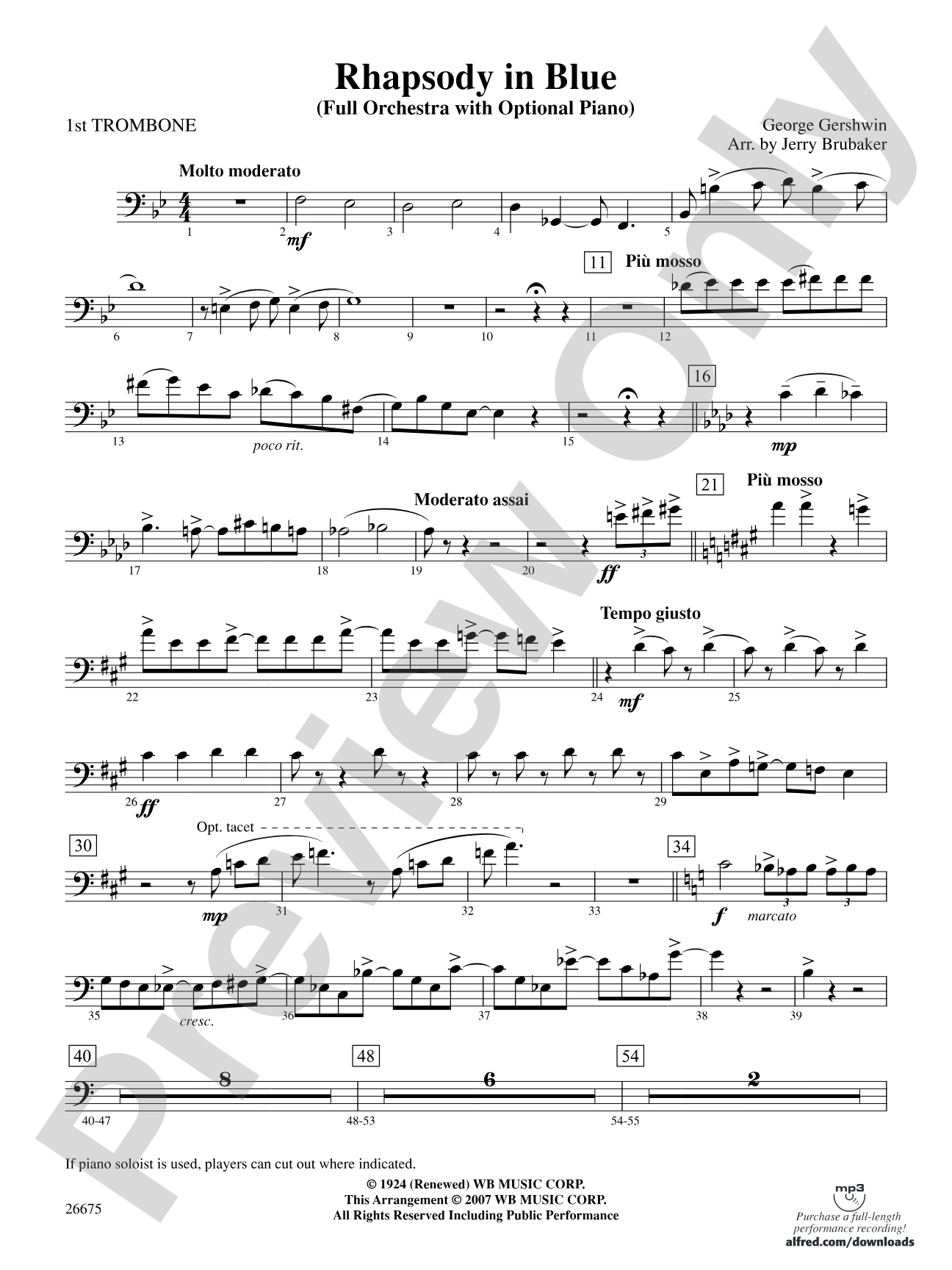Rhapsody in Blue: 1st Trombone