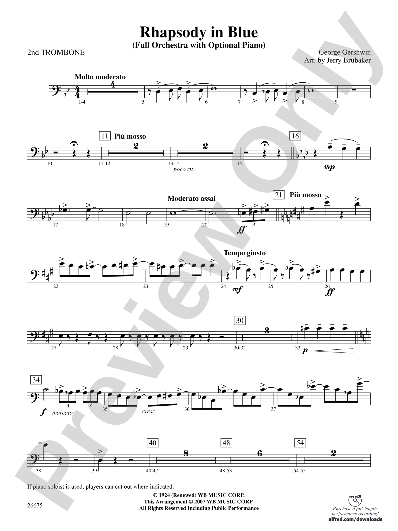 Rhapsody in Blue: 2nd Trombone
